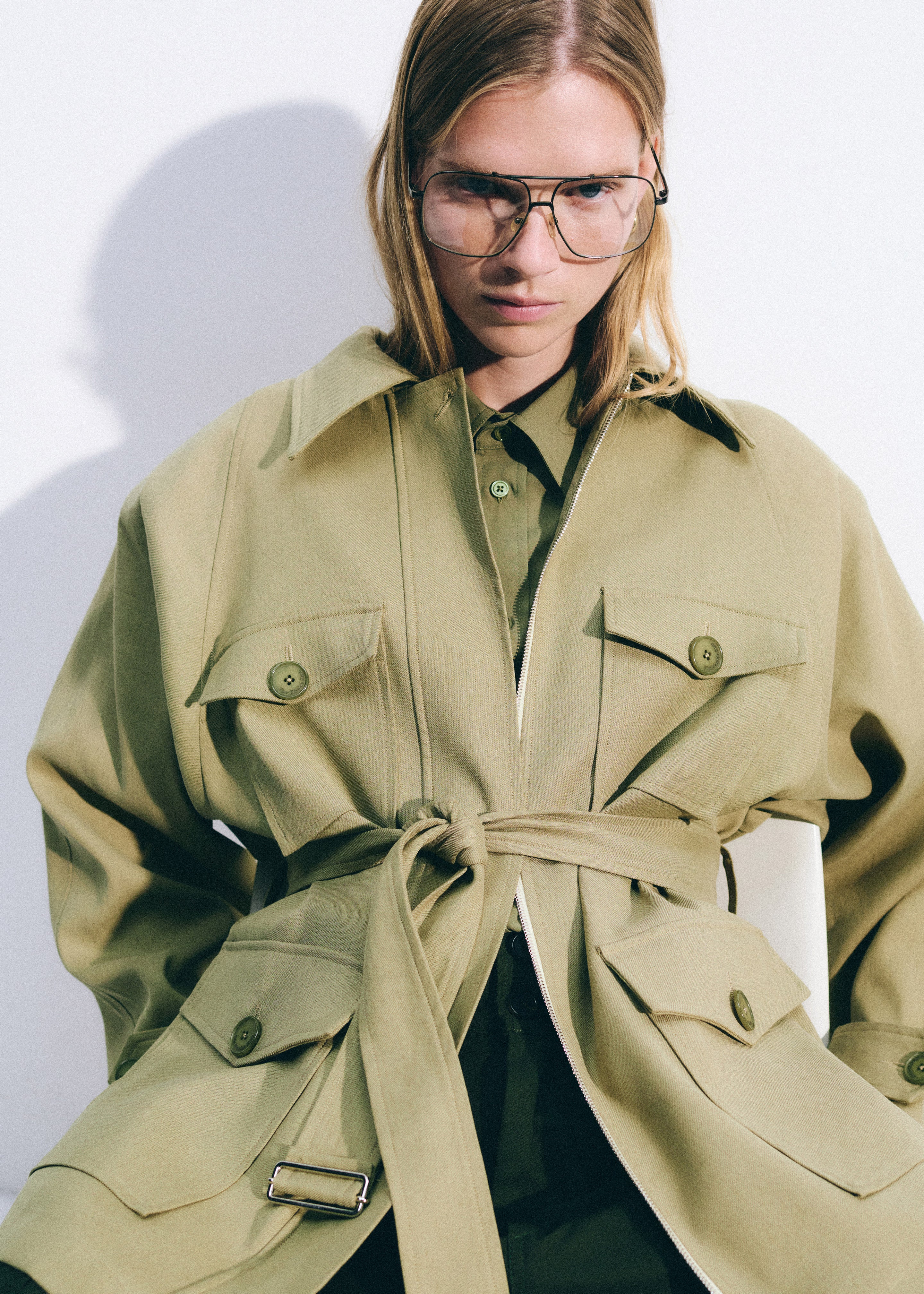 Kelia Padded Utility Jacket - Sage - Image 3