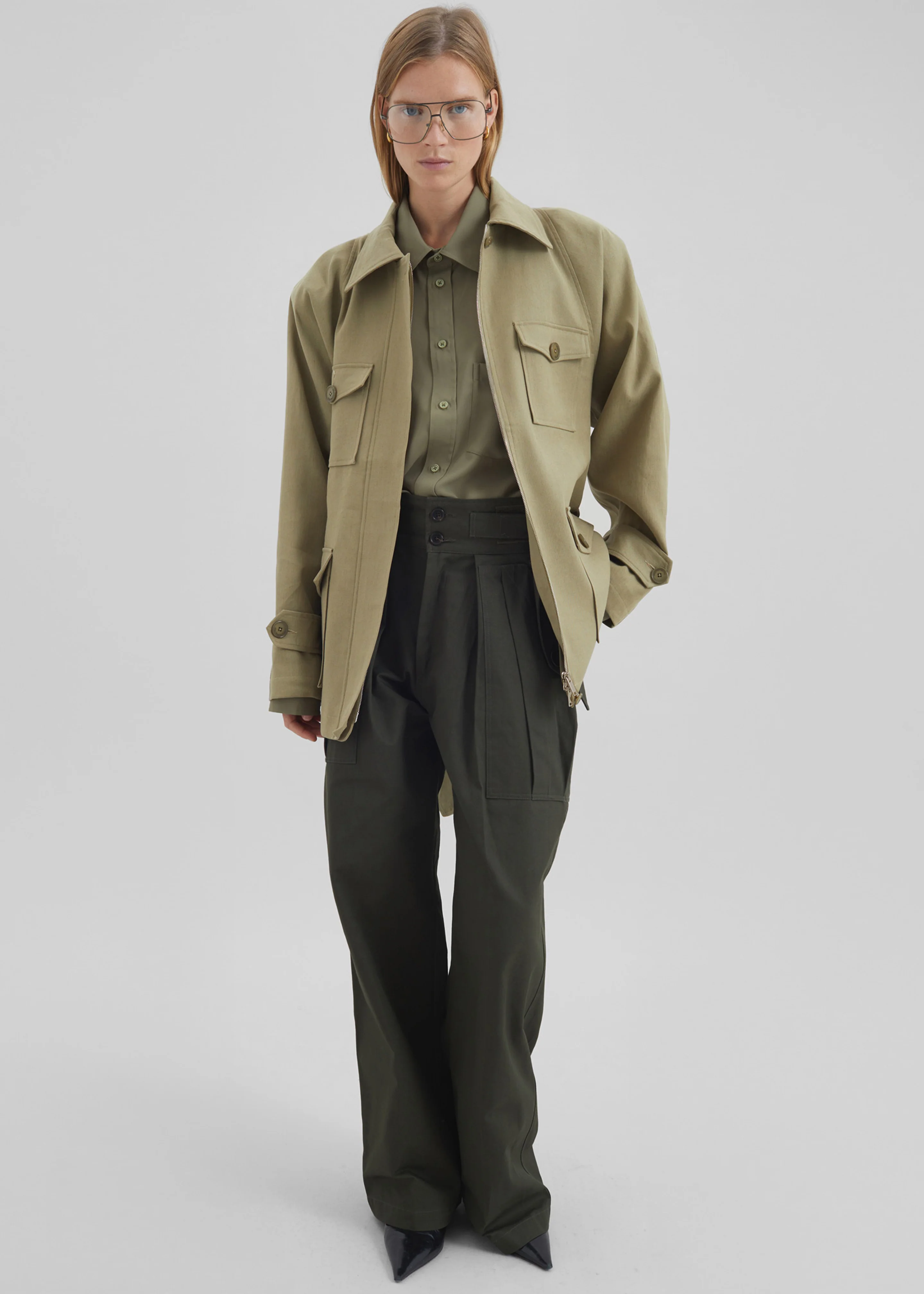 Kelia Padded Utility Jacket - Sage - Image 4