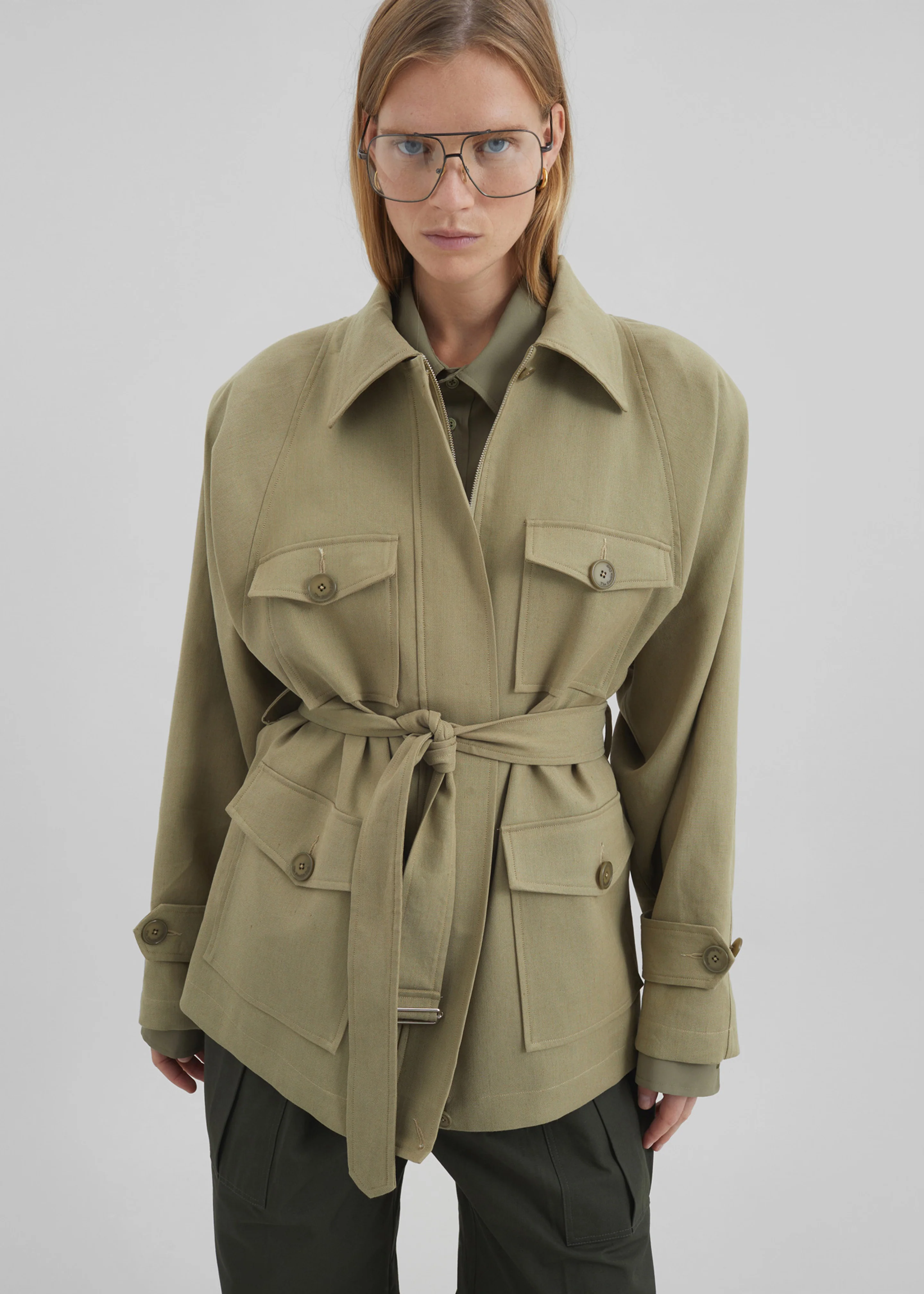 Kelia Padded Utility Jacket - Sage - Image 5