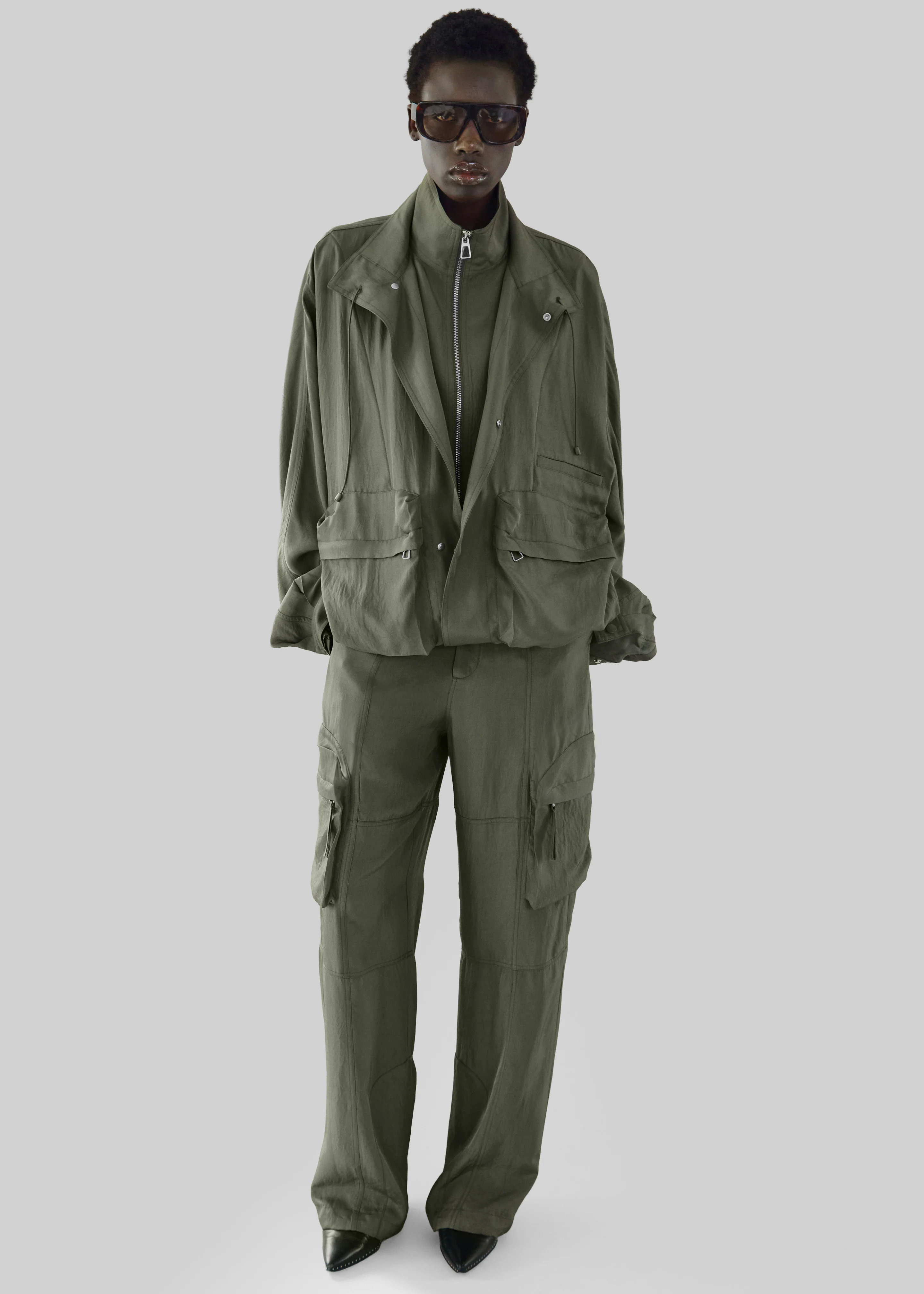 Kelly Fluid Cargo Pants - Moss Green - Image 5
