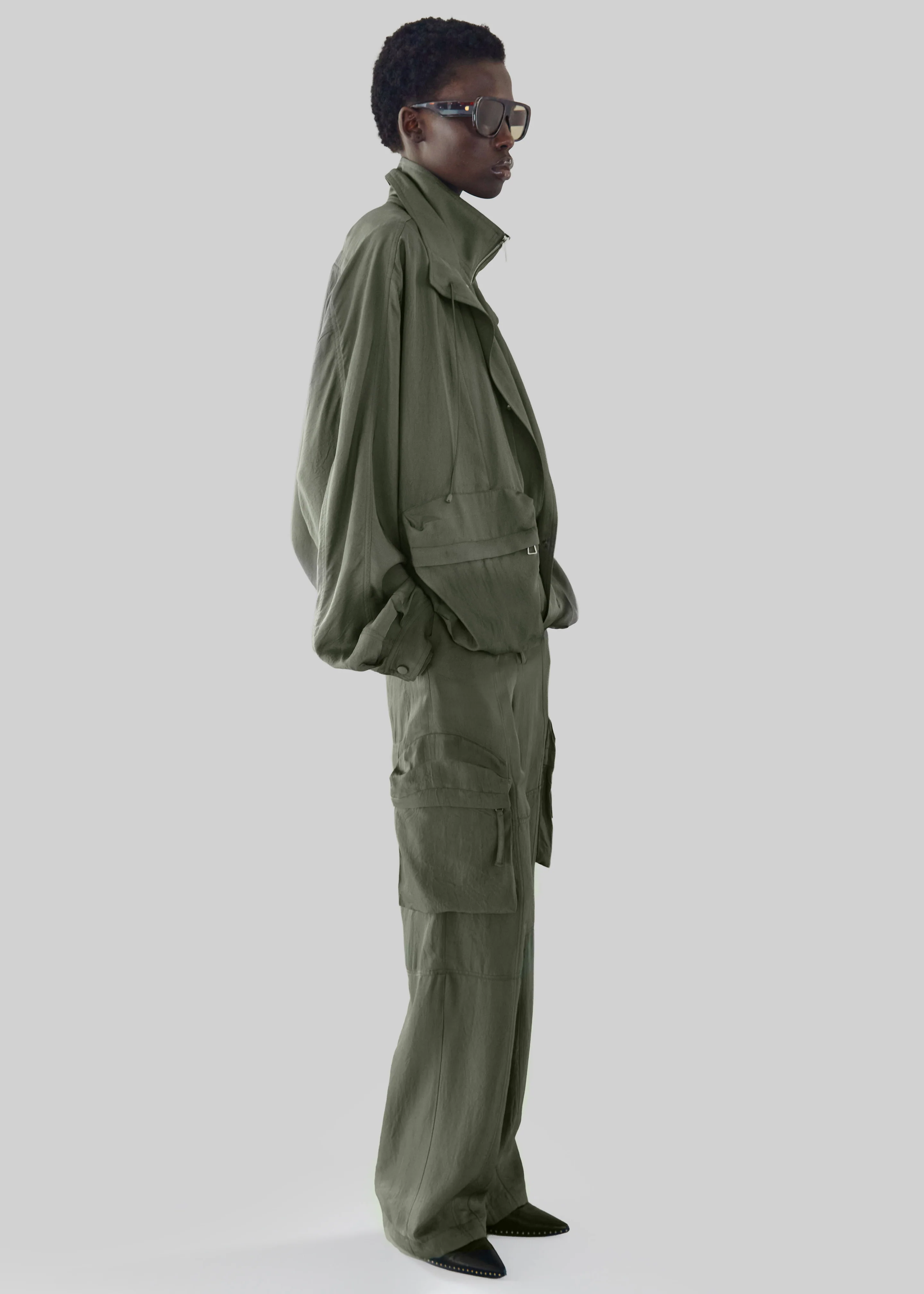 Kelly Fluid Cargo Pants - Moss Green - Image 6