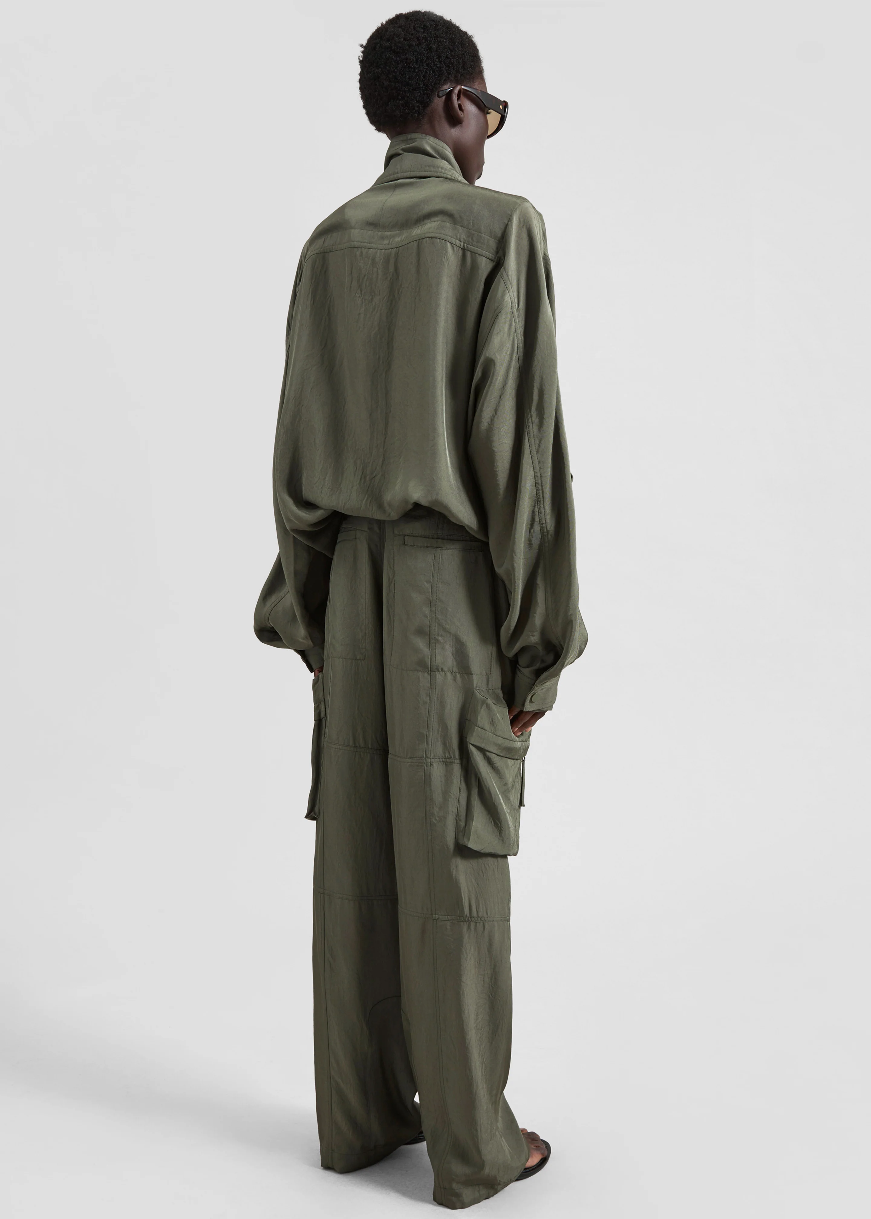 Kelly Fluid Cargo Pants - Moss Green - Image 7