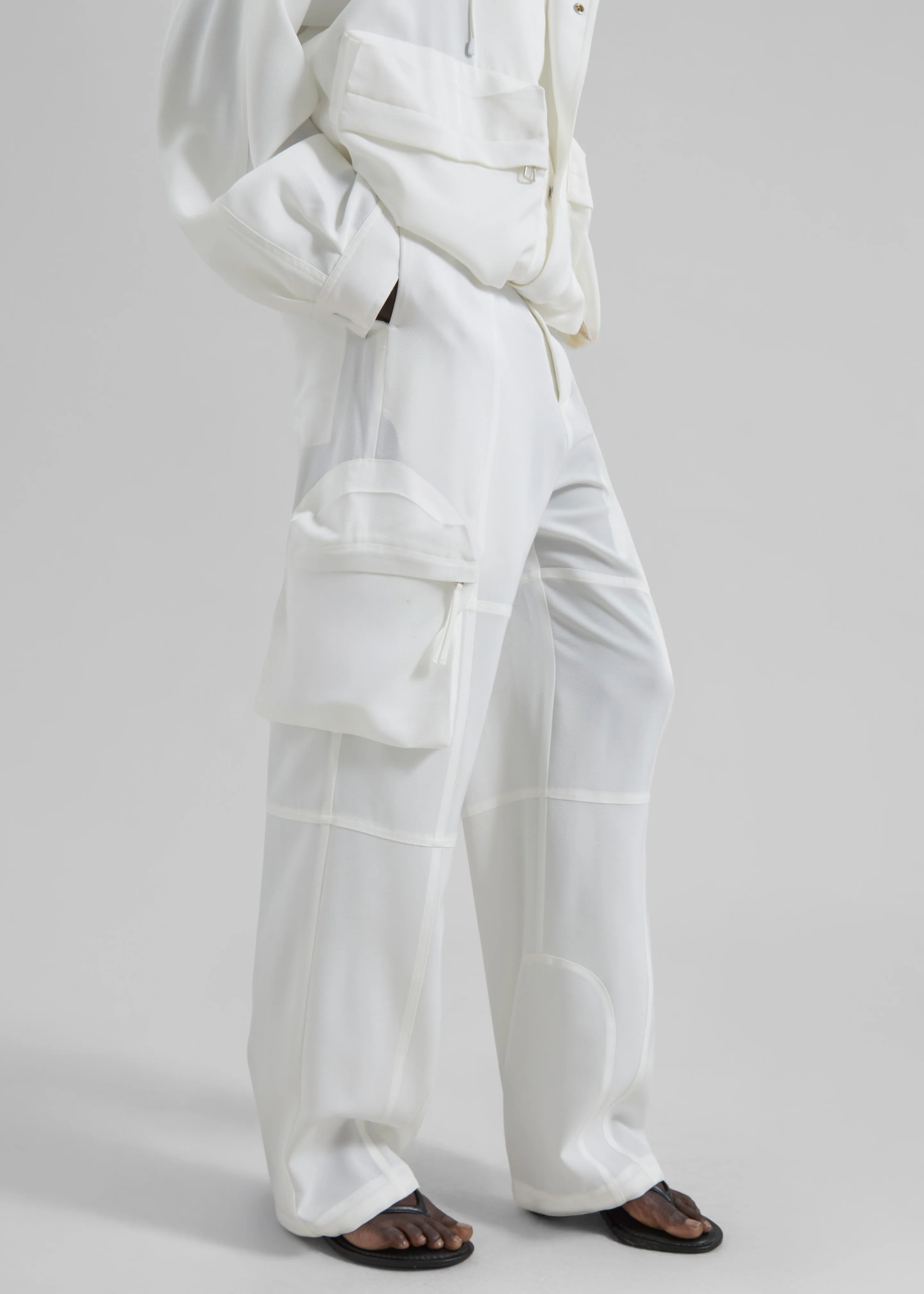 Kelly Fluid Cargo Pants - White - Image 2