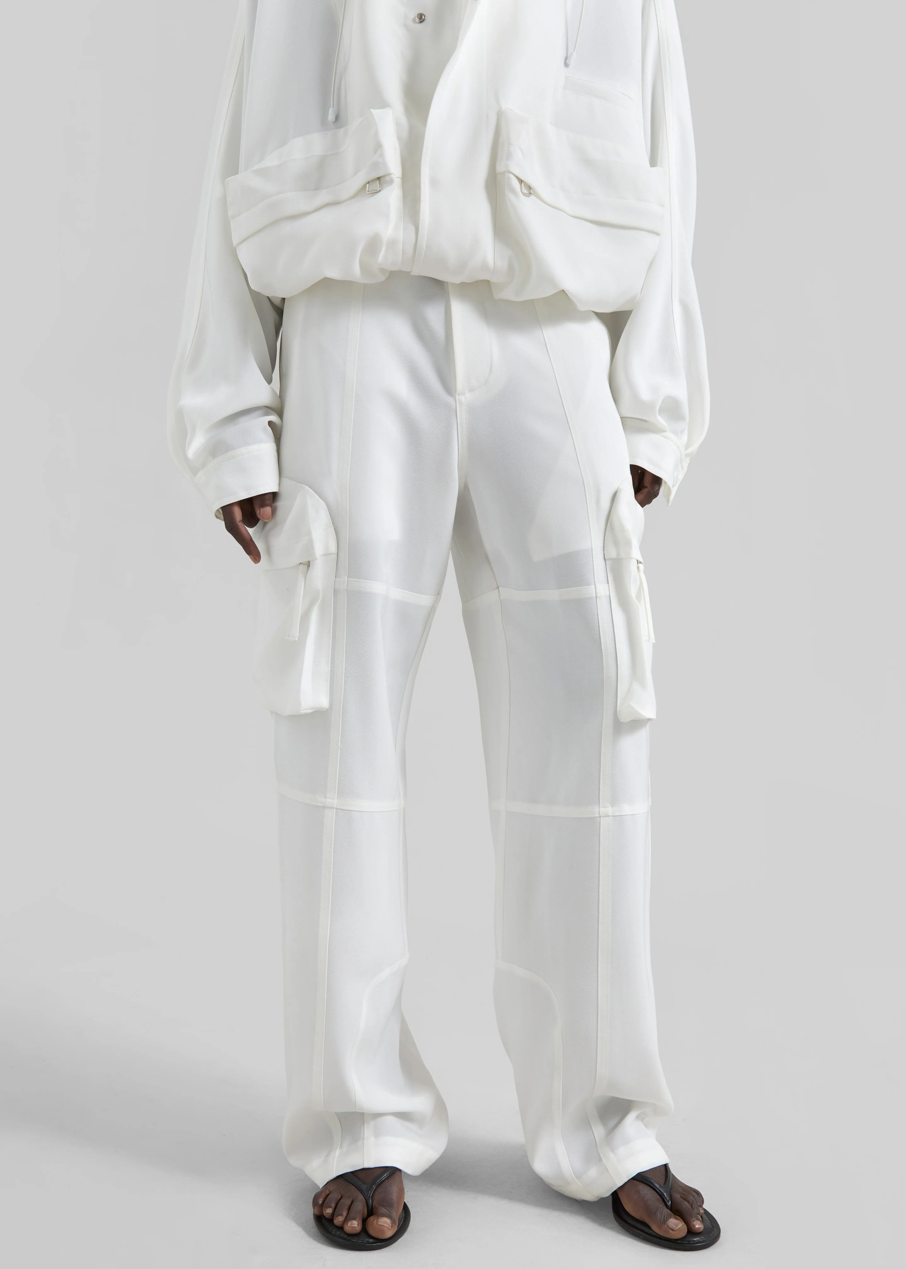 Kelly Fluid Cargo Pants - White - Image 4