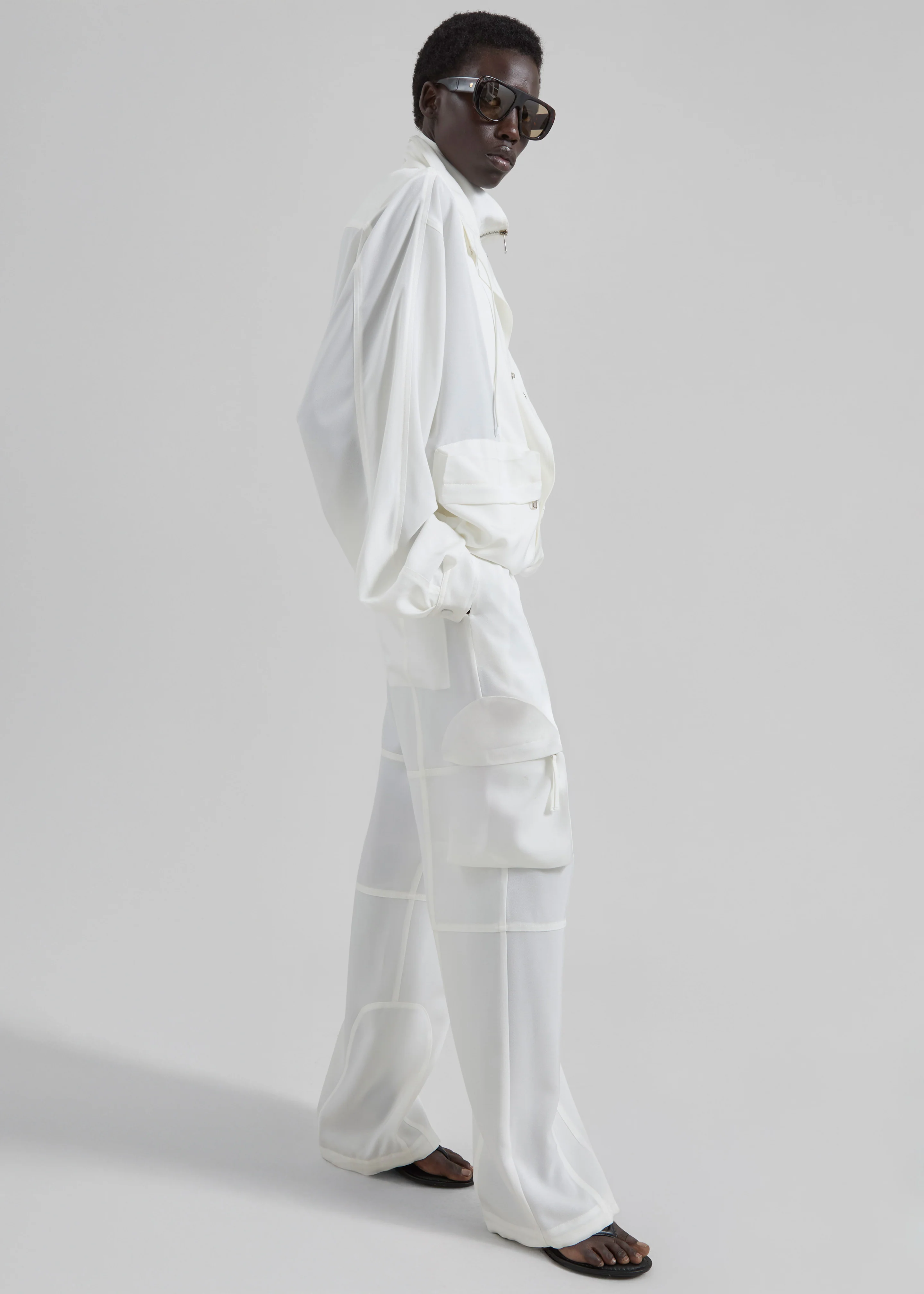 Kelly Fluid Cargo Pants - White - Image 6