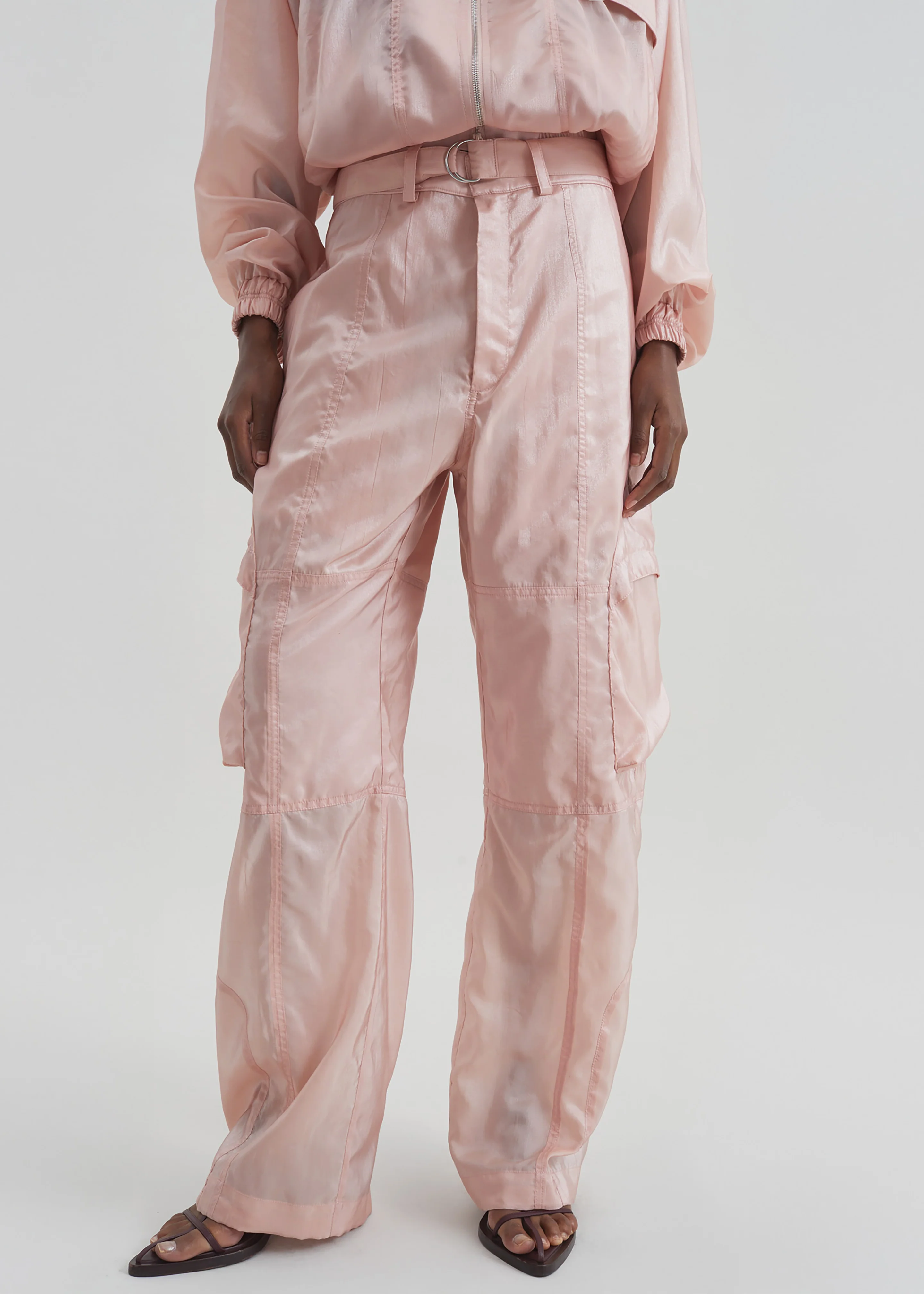 Kelly Sheer Cargo Pants - Pink - Image 2