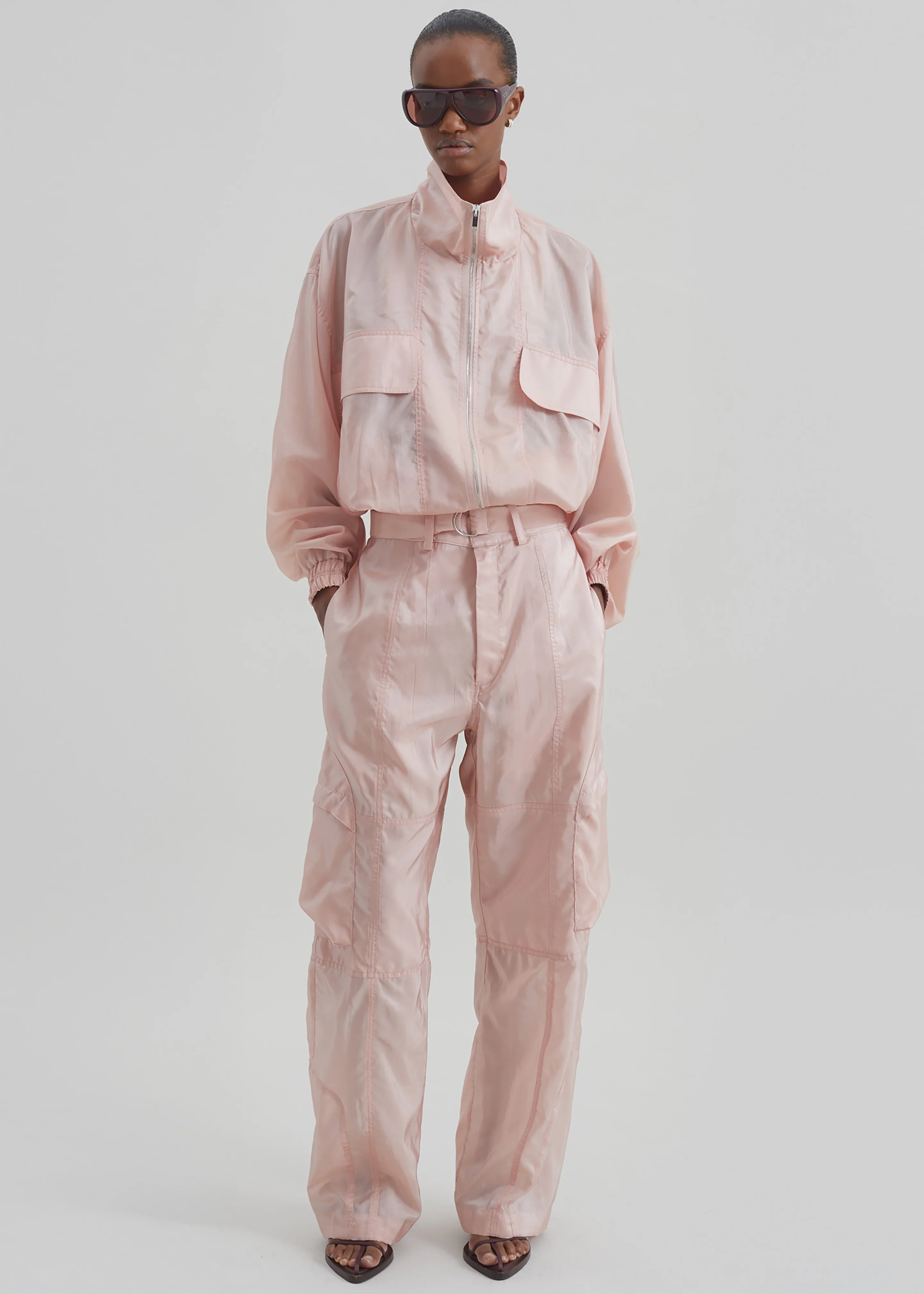 Kelly Sheer Cargo Pants - Pink - Image 3
