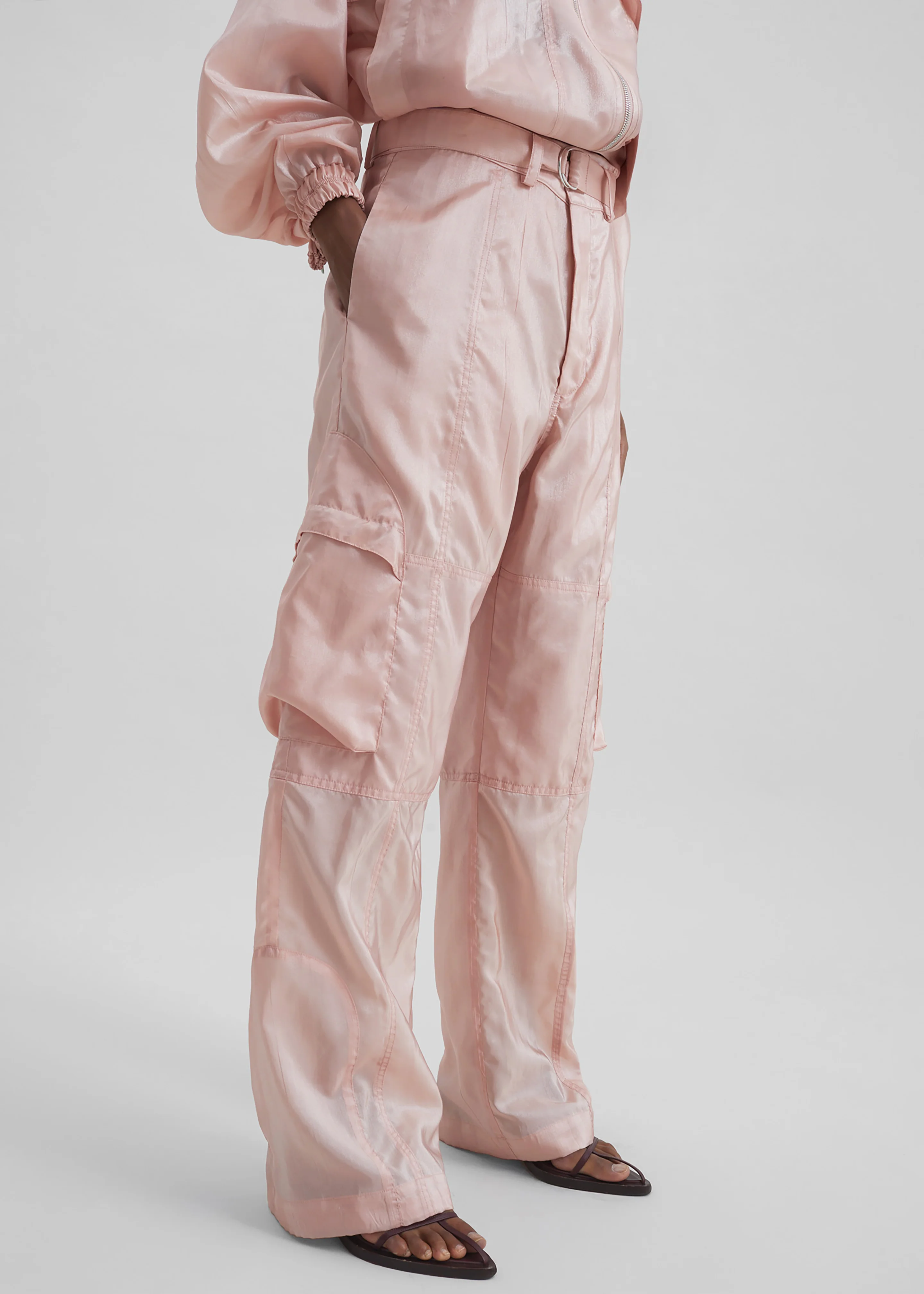 Kelly Sheer Cargo Pants - Pink - Image 5