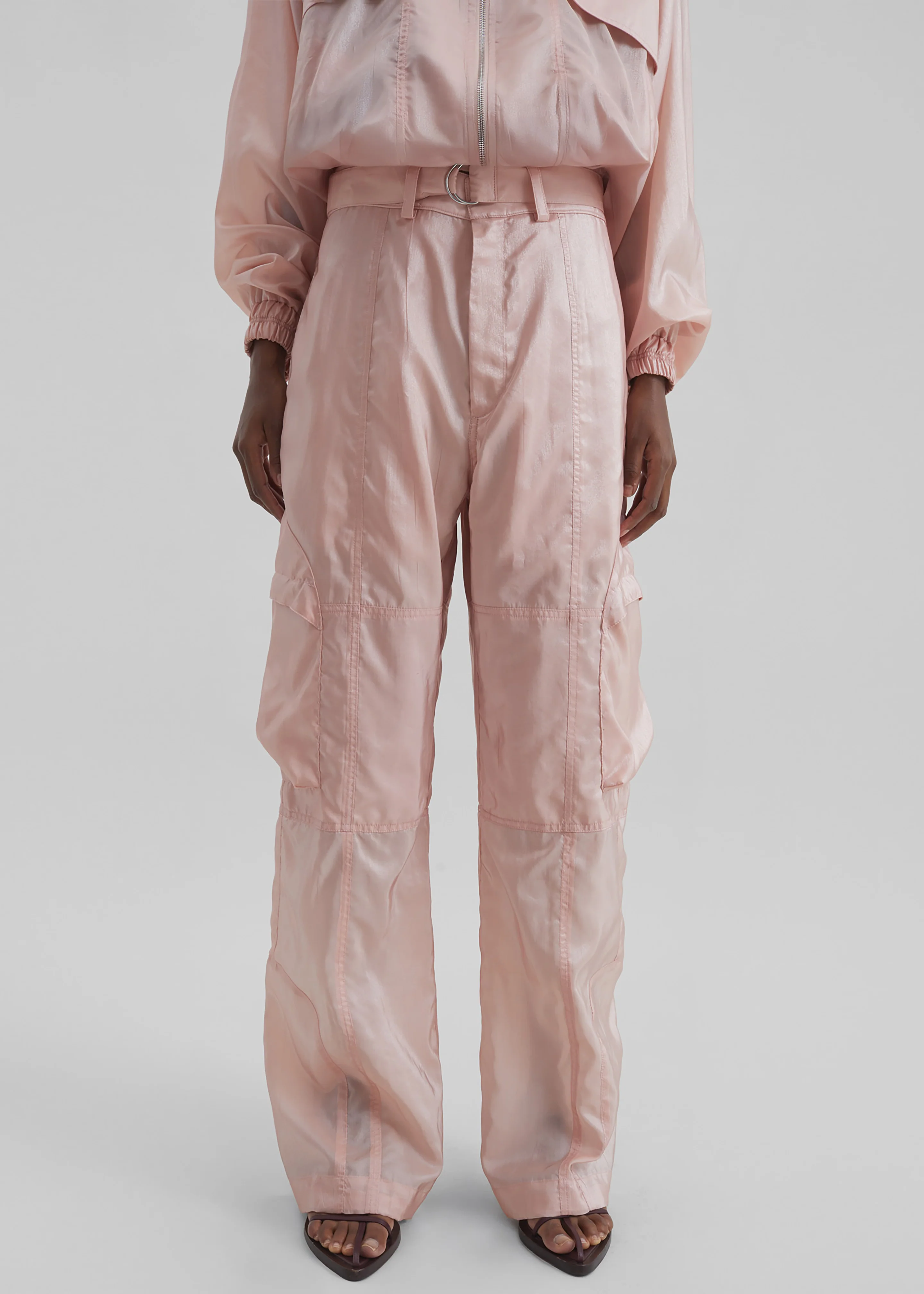 Kelly Sheer Cargo Pants - Pink - Image 6