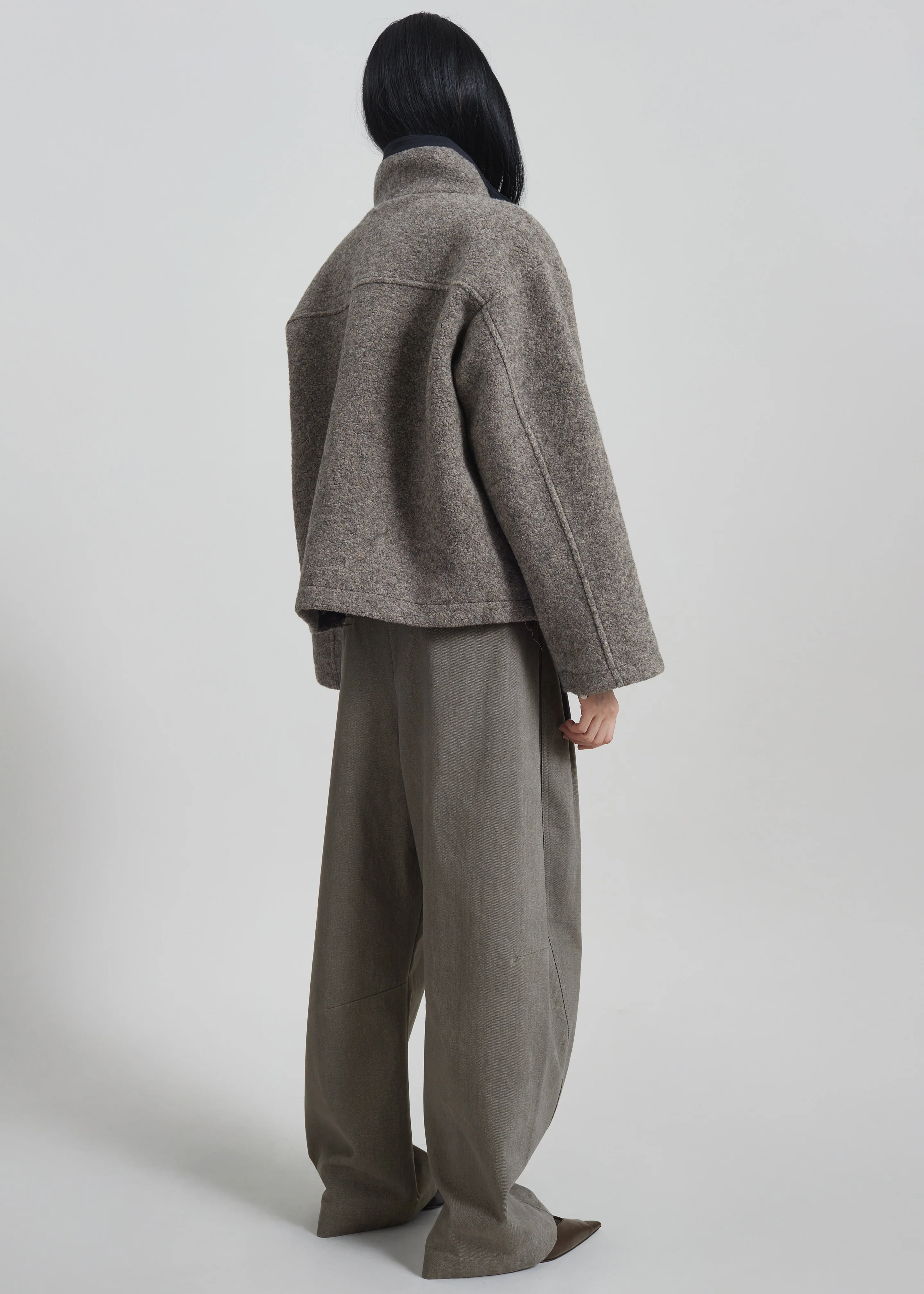 Kenei Fleece Zip Jacket - Greige Melange - Image 7