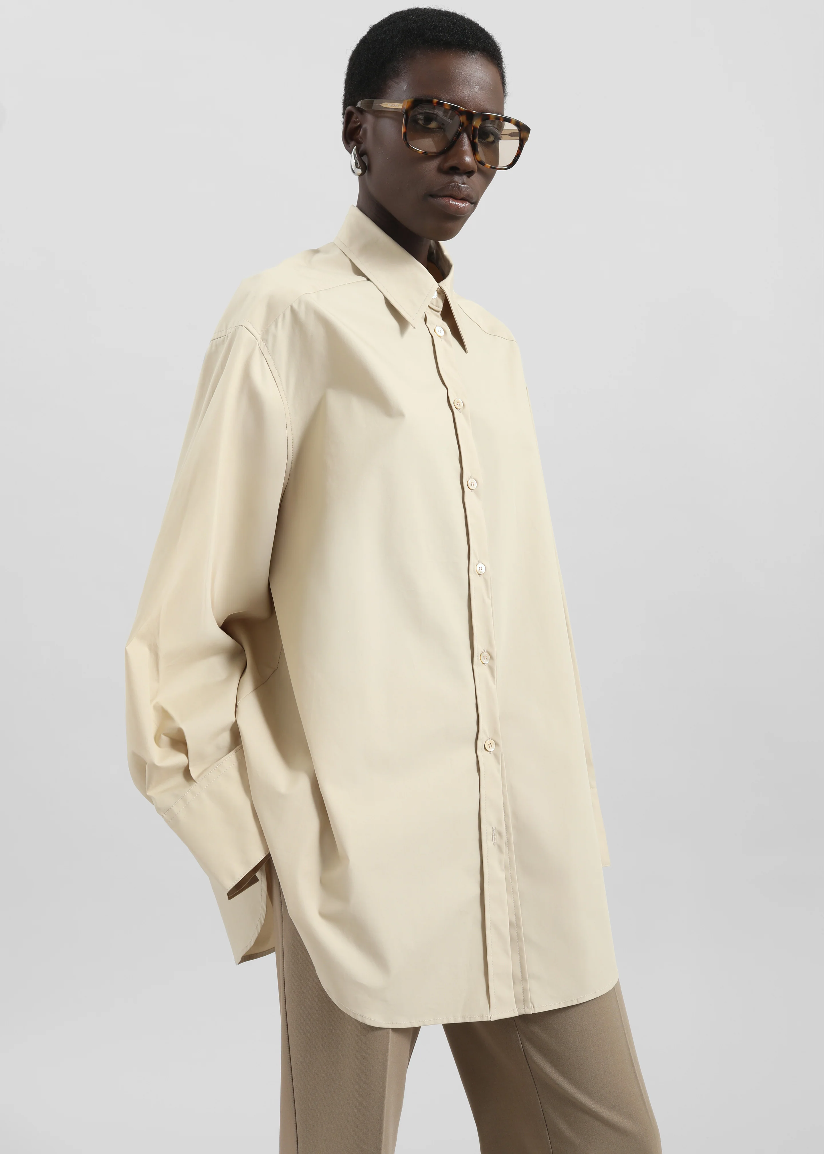 Kent Button Up Shirt - Beige - Image 2