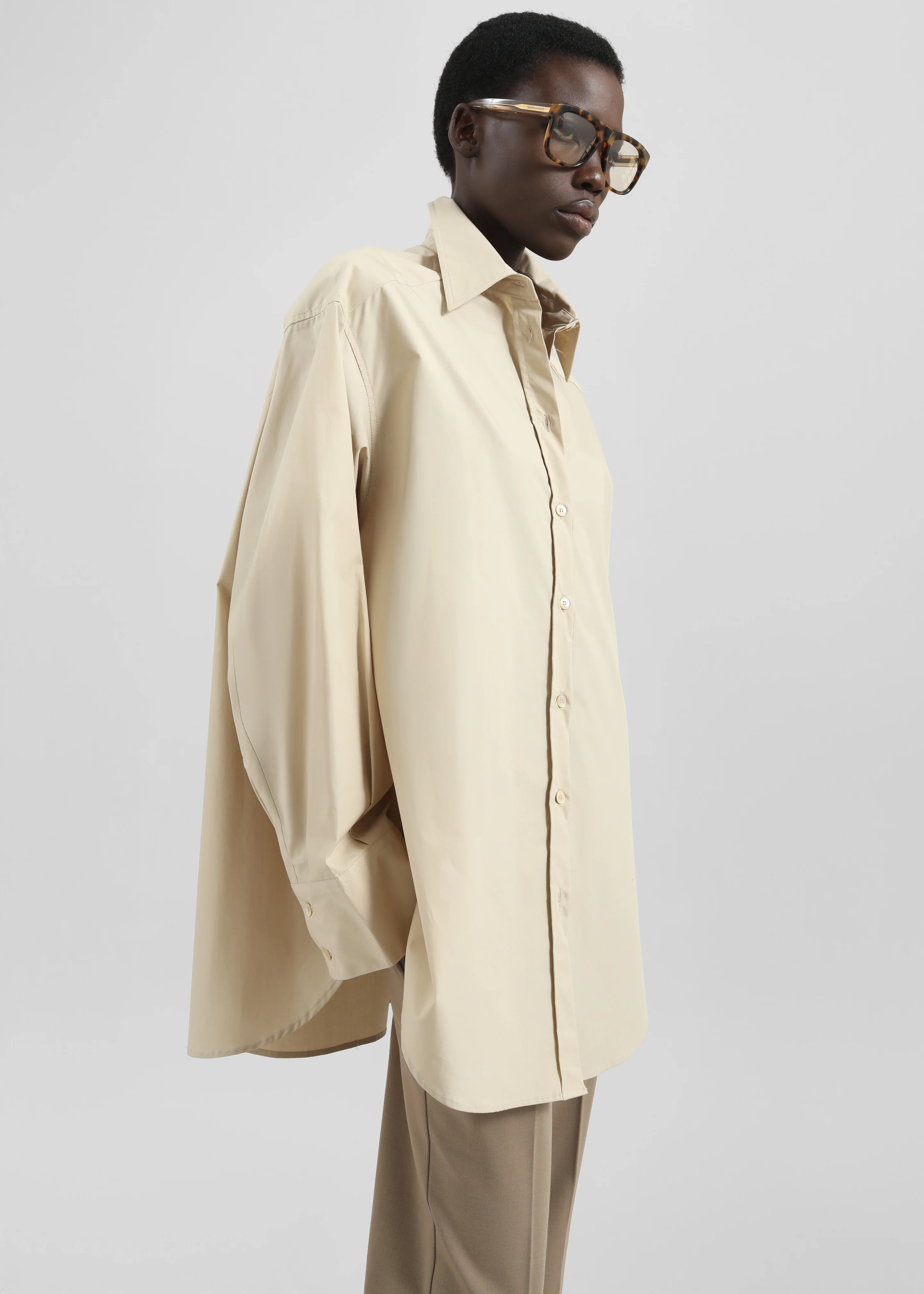 Kent Button Up Shirt - Beige - Image 4
