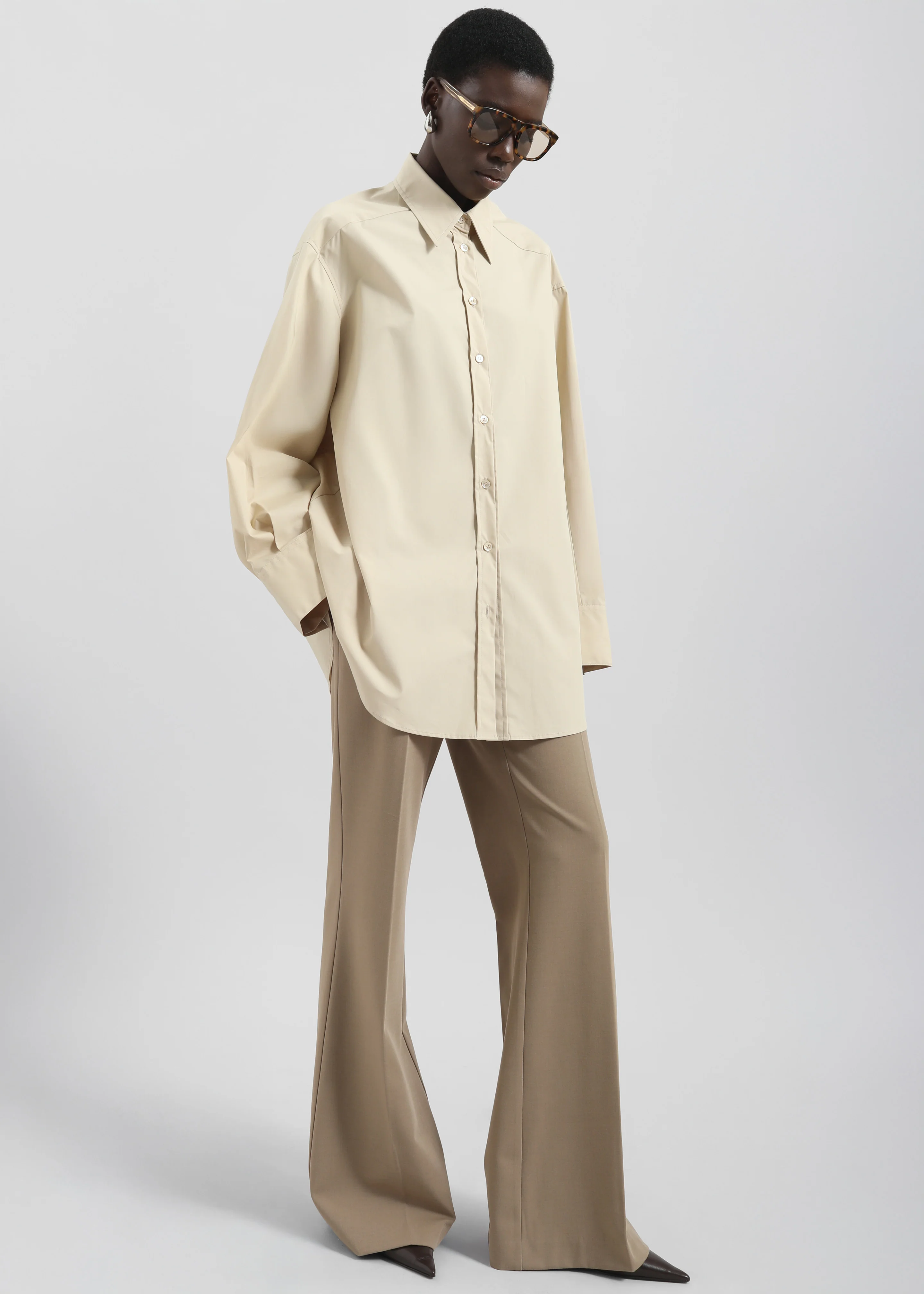 Kent Button Up Shirt - Beige - Image 5