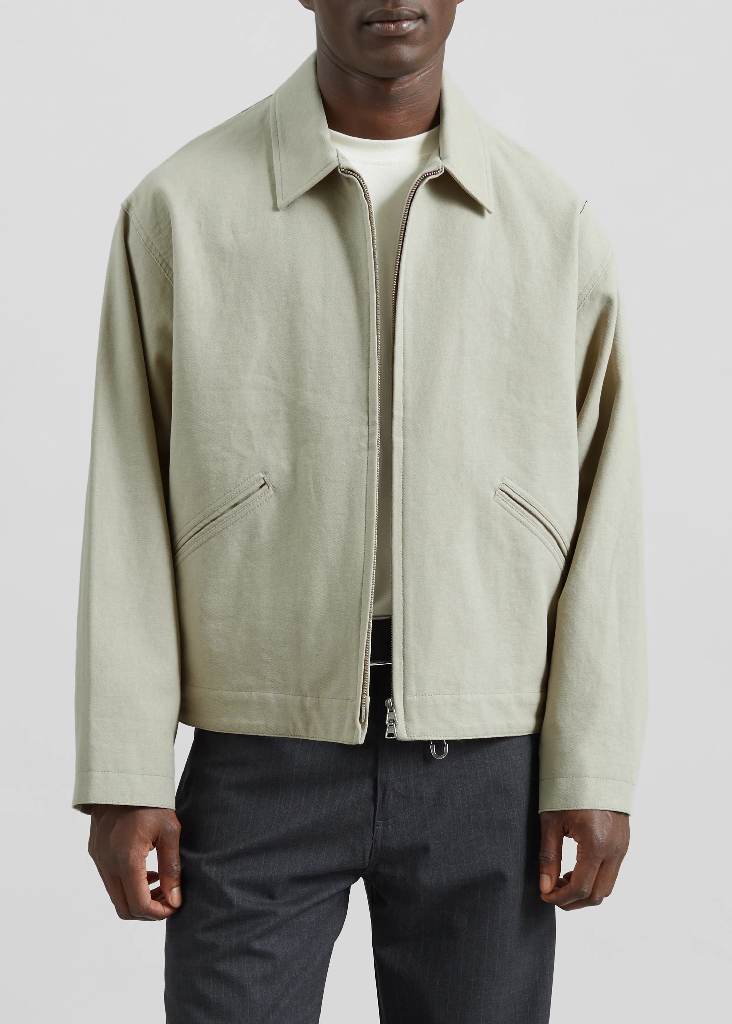 Kenton Cotton Zip Jacket - Beige - Image 6