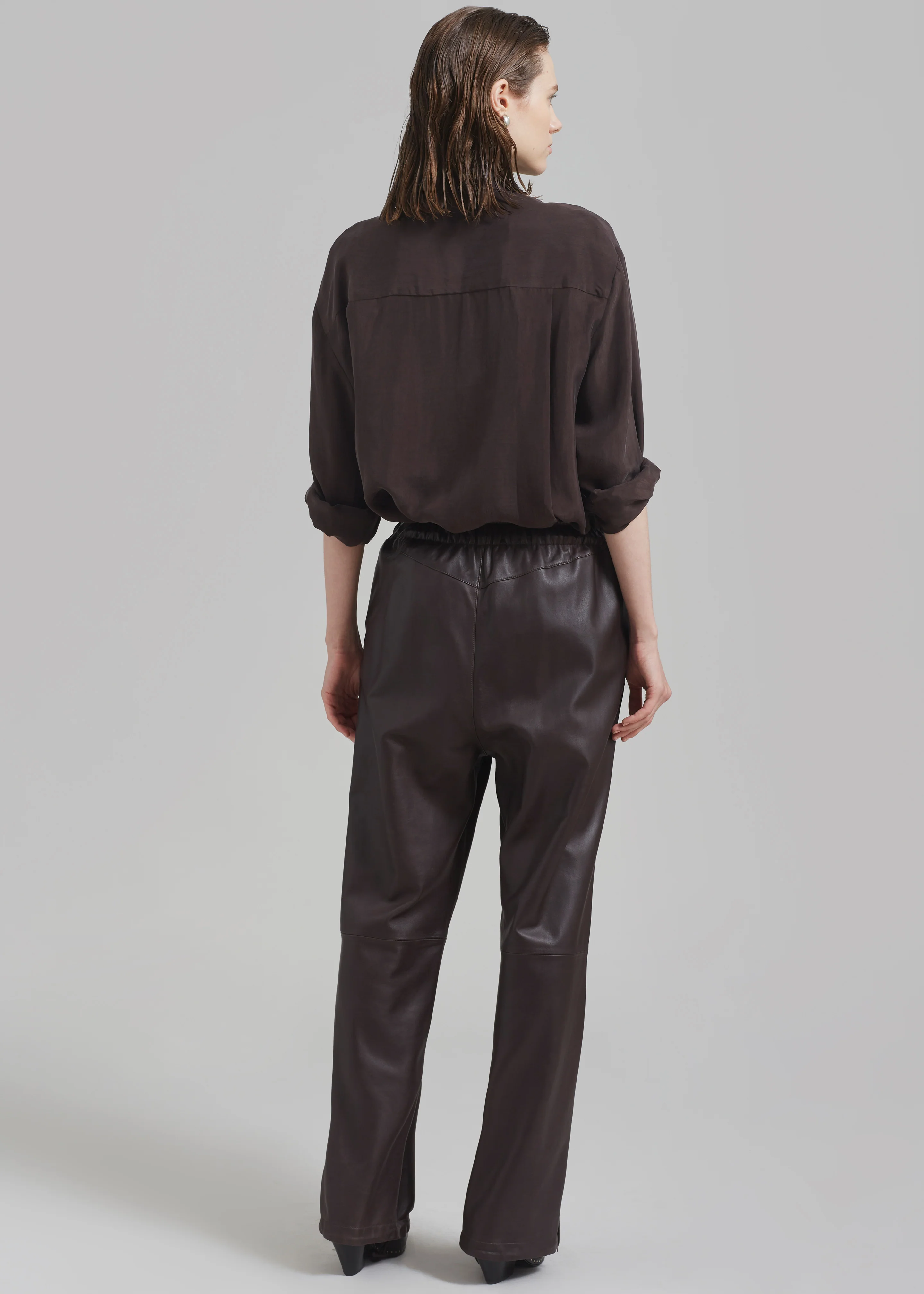 Kevin Leather Trousers - Brown - Image 11