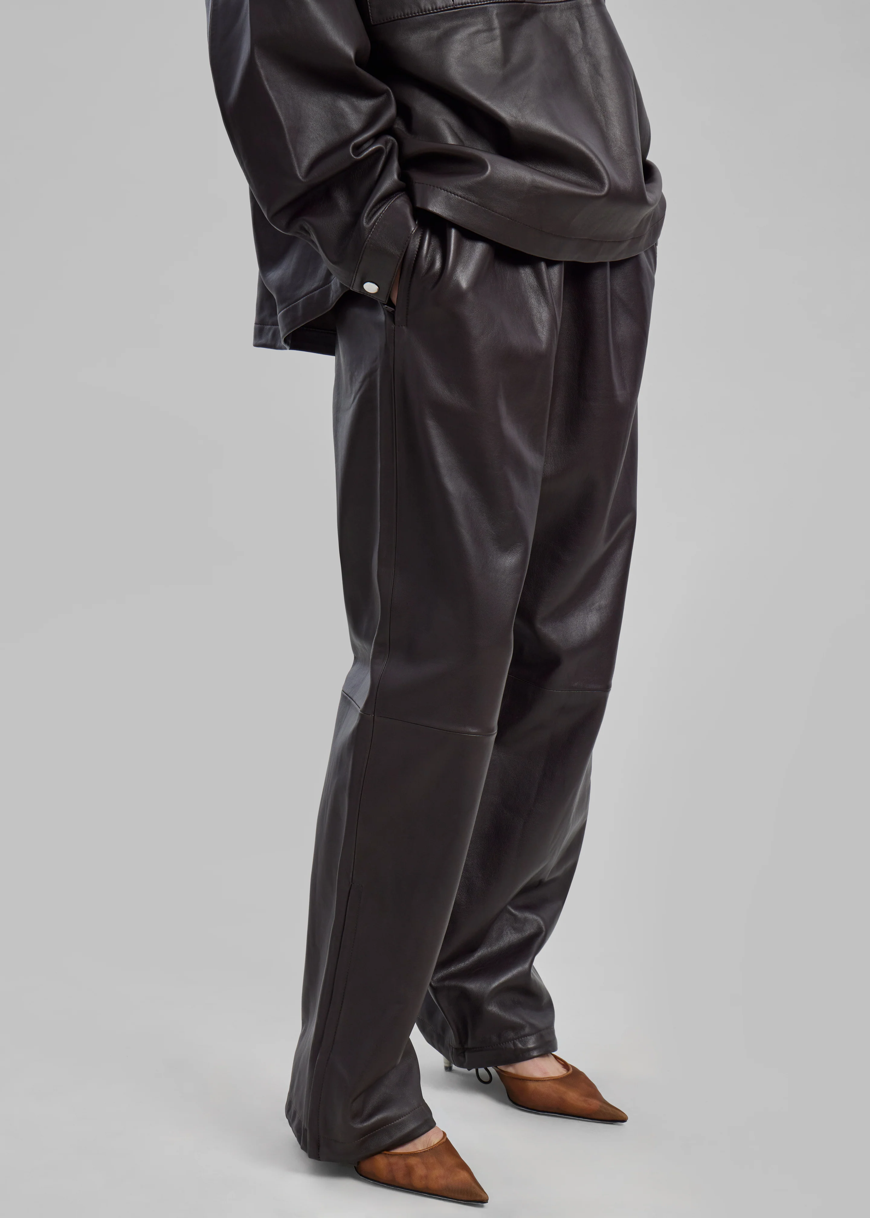 Kevin Leather Trousers - Brown - Image 3