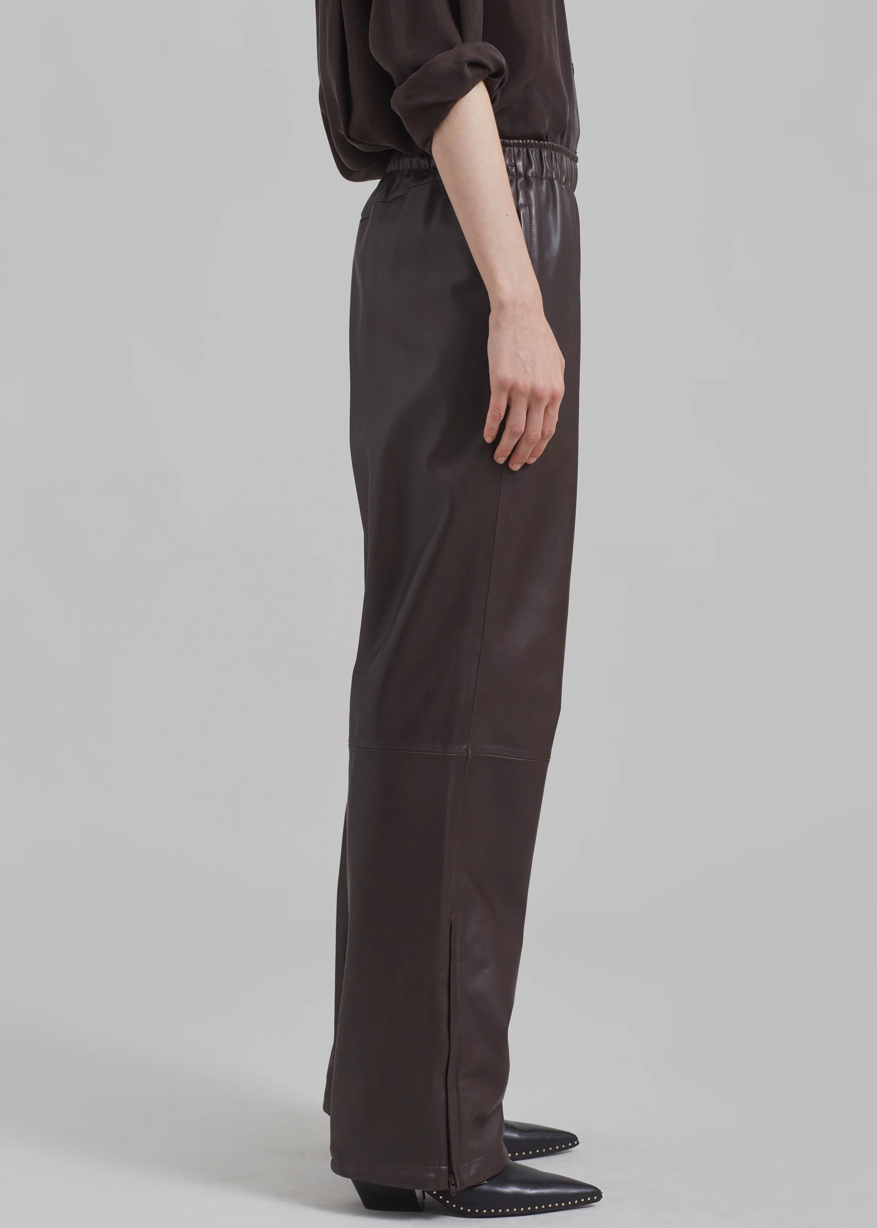 Kevin Leather Trousers - Brown - Image 7