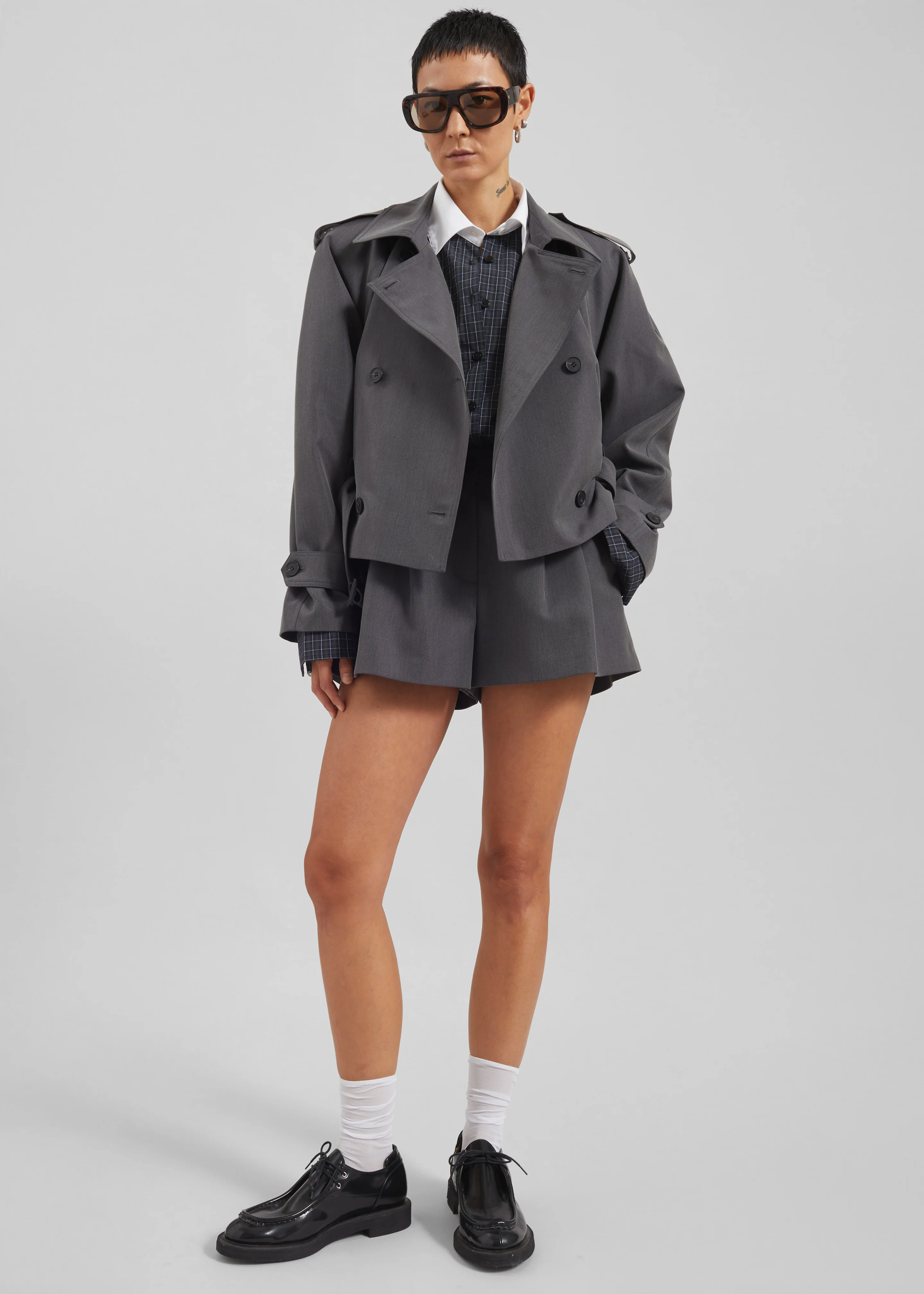 Kinsley Mini Shorts - Grey - Image 2