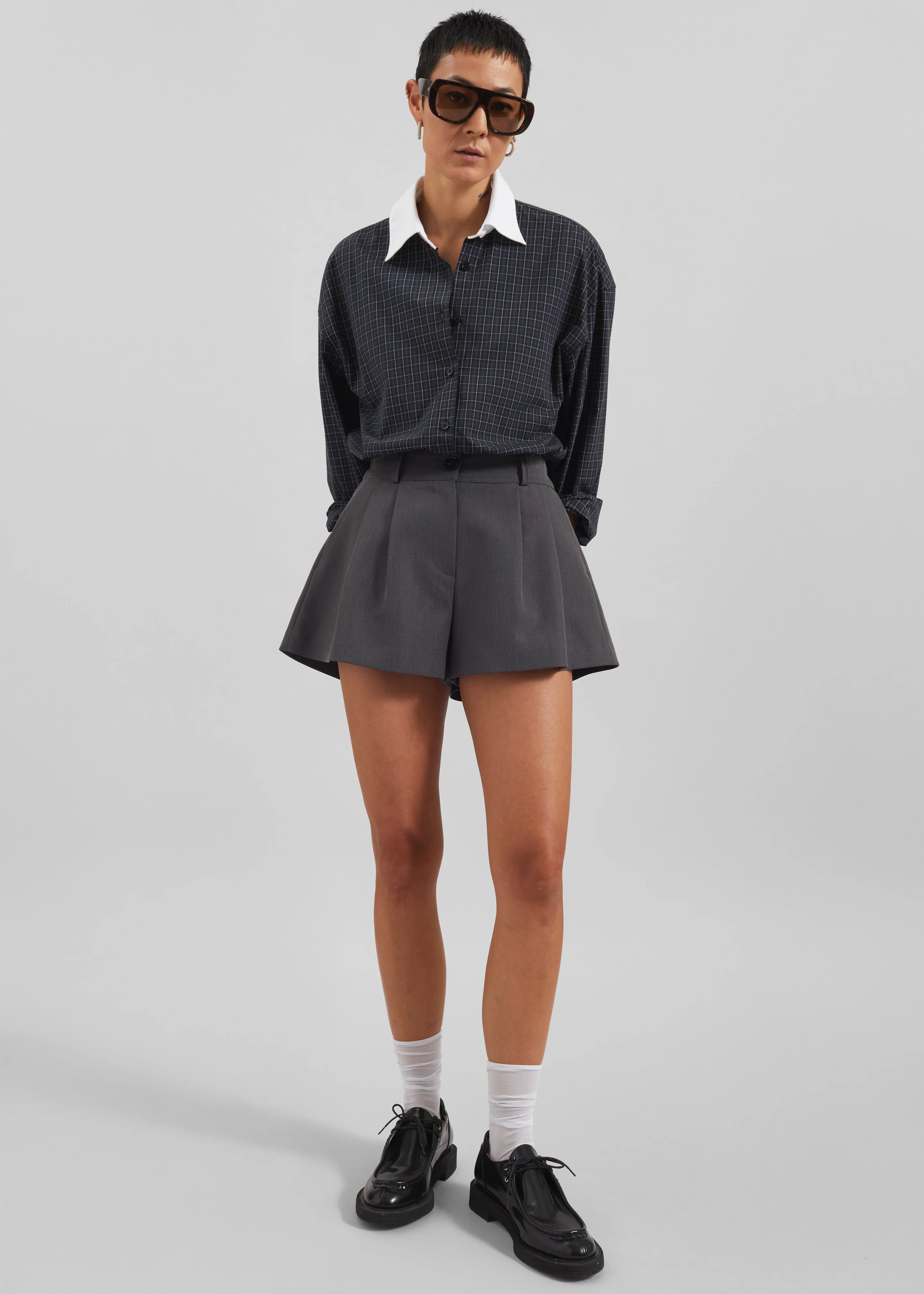 Kinsley Mini Shorts - Grey - Image 3