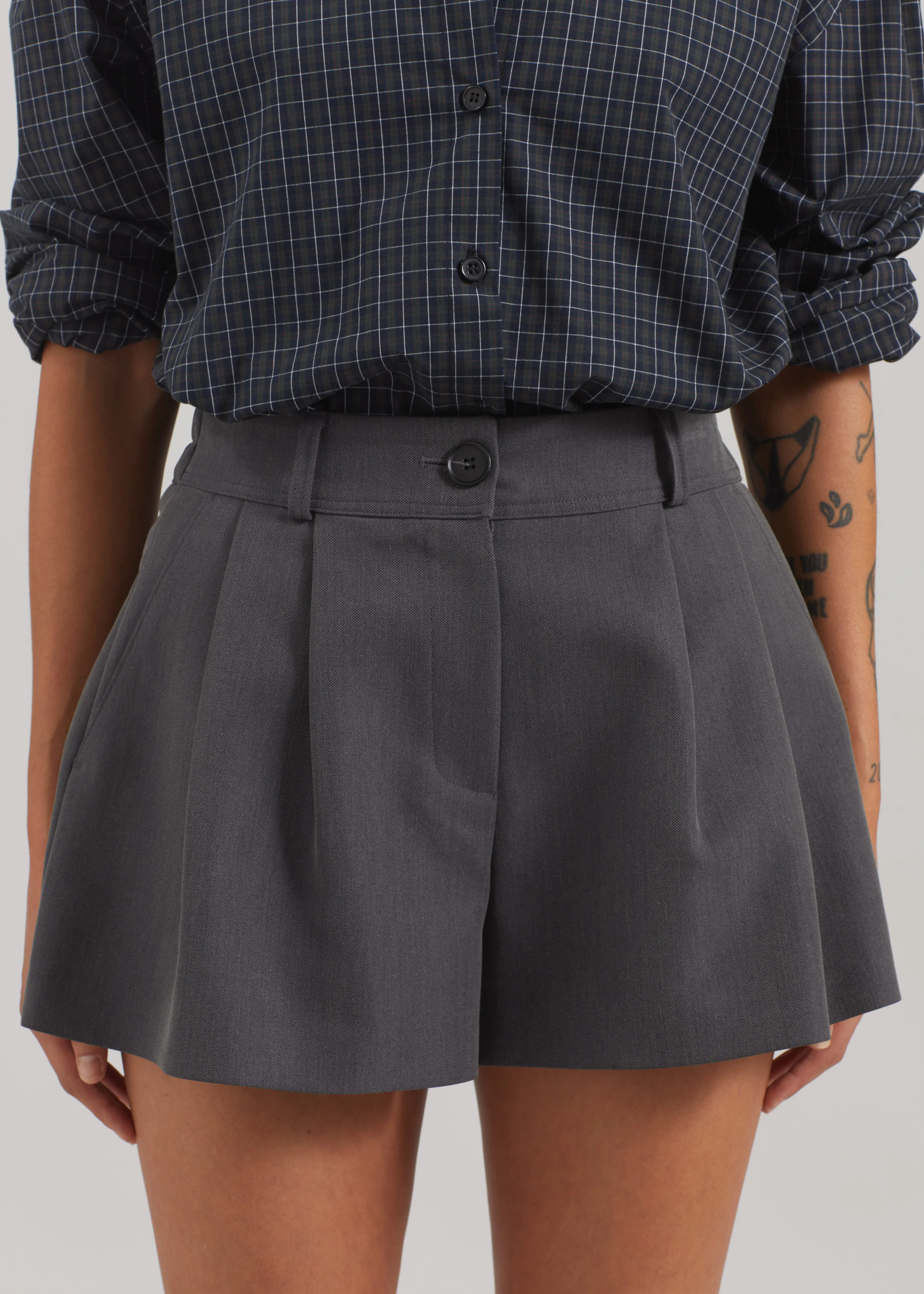 Kinsley Mini Shorts - Grey - Image 4