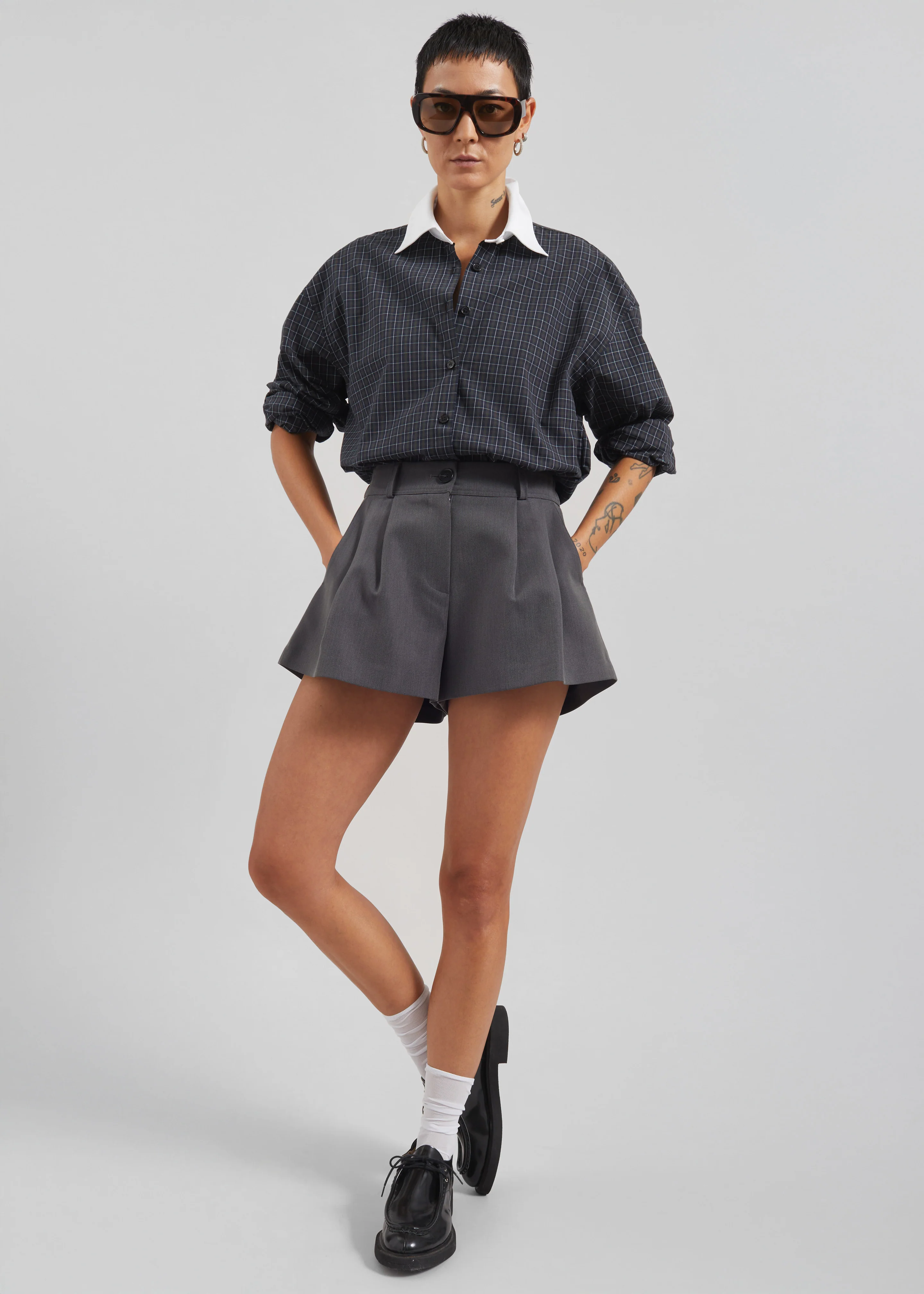 Kinsley Mini Shorts - Grey - Image 9