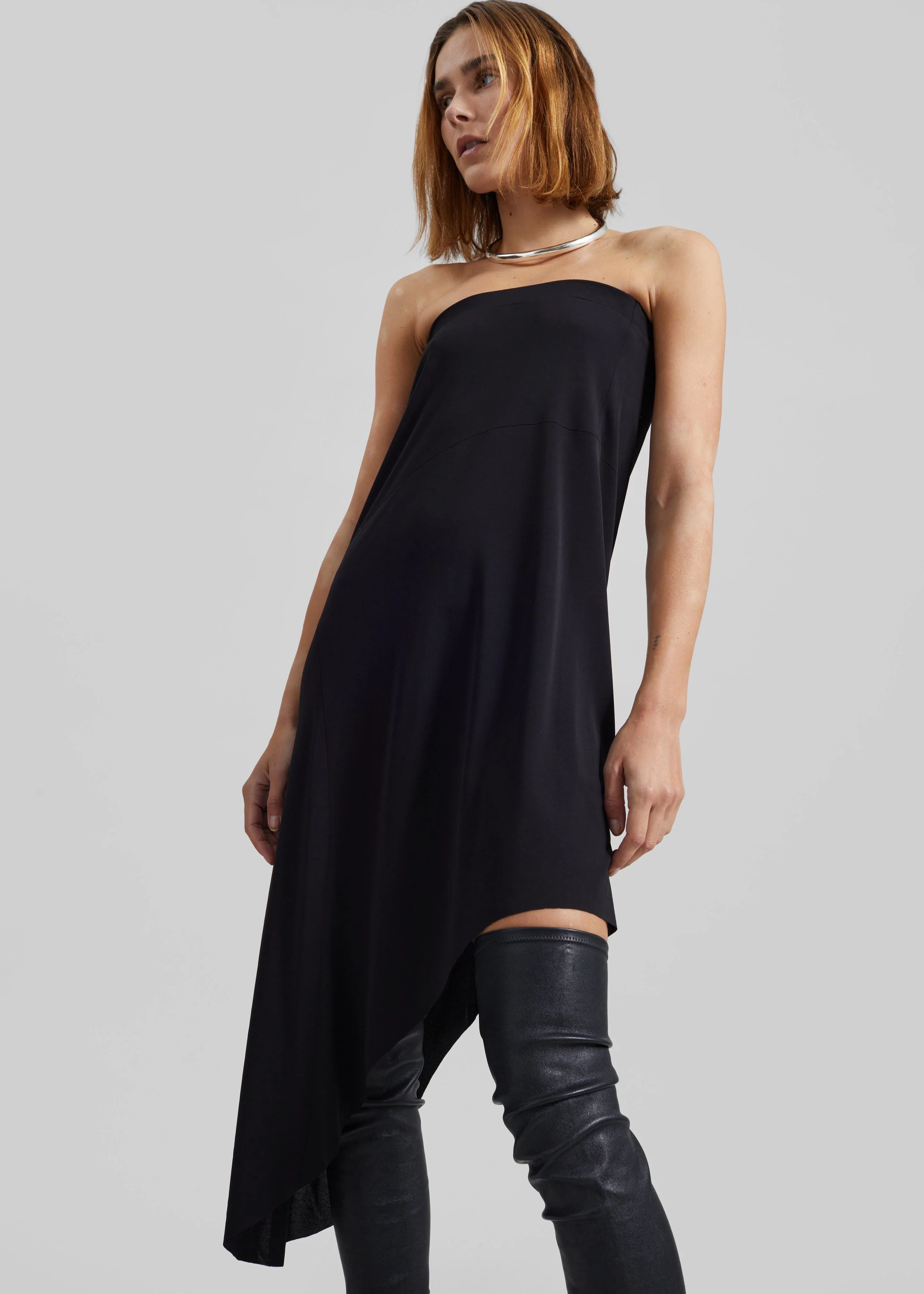 Kitty Sheer Asymmetric Skirt - Black - Image 8
