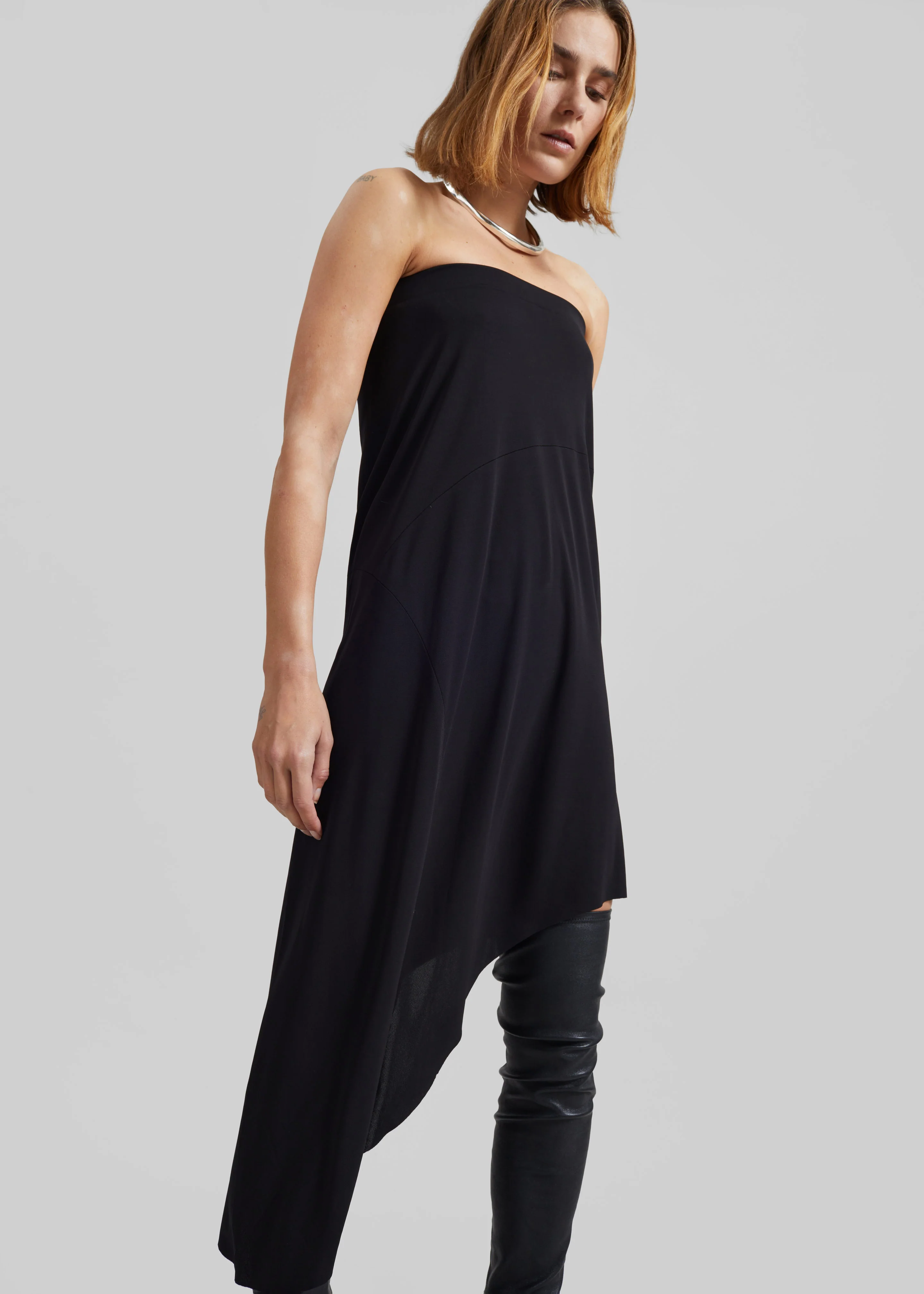 Kitty Sheer Asymmetric Skirt - Black - Image 9