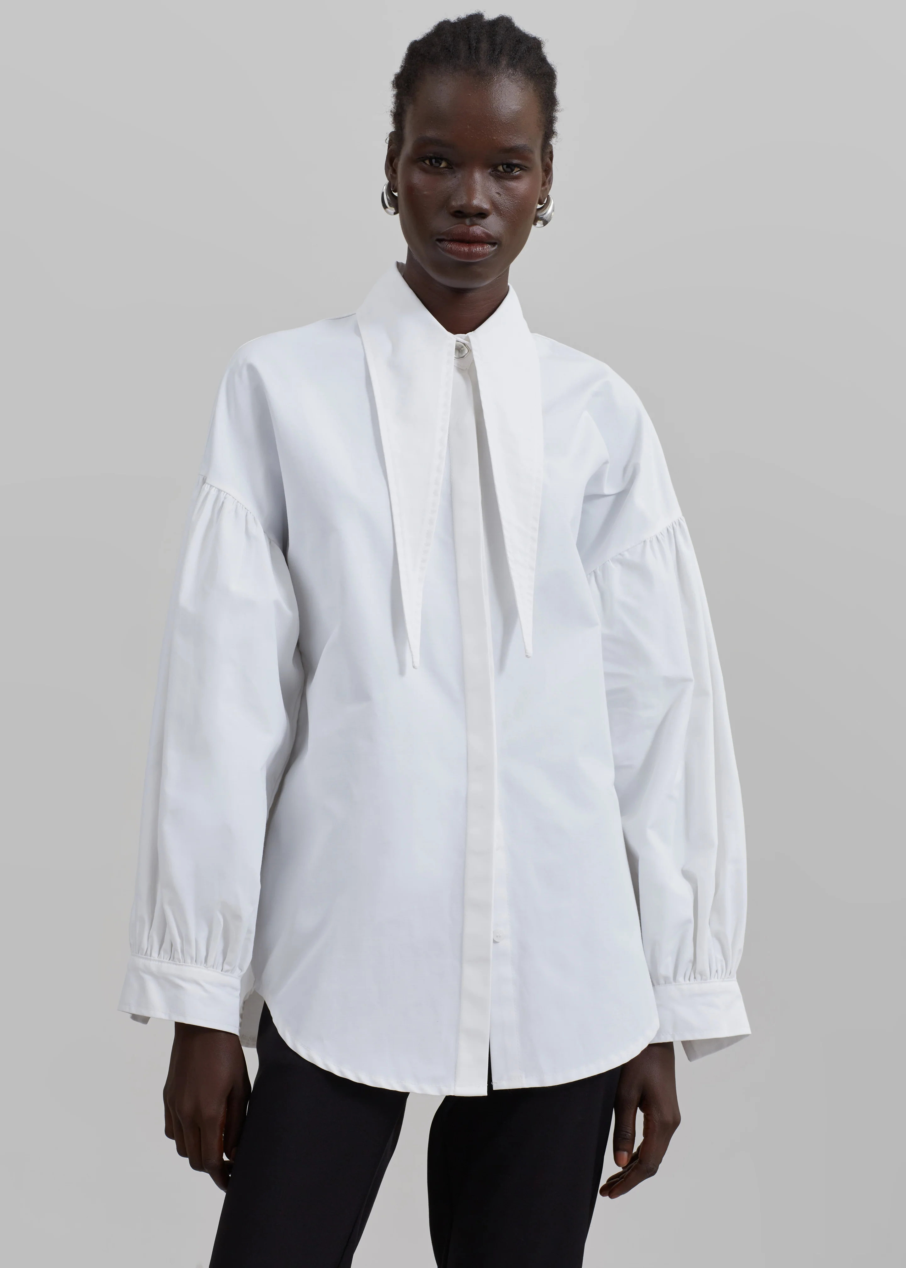 Klara Long Collar Shirt - White - Image 10
