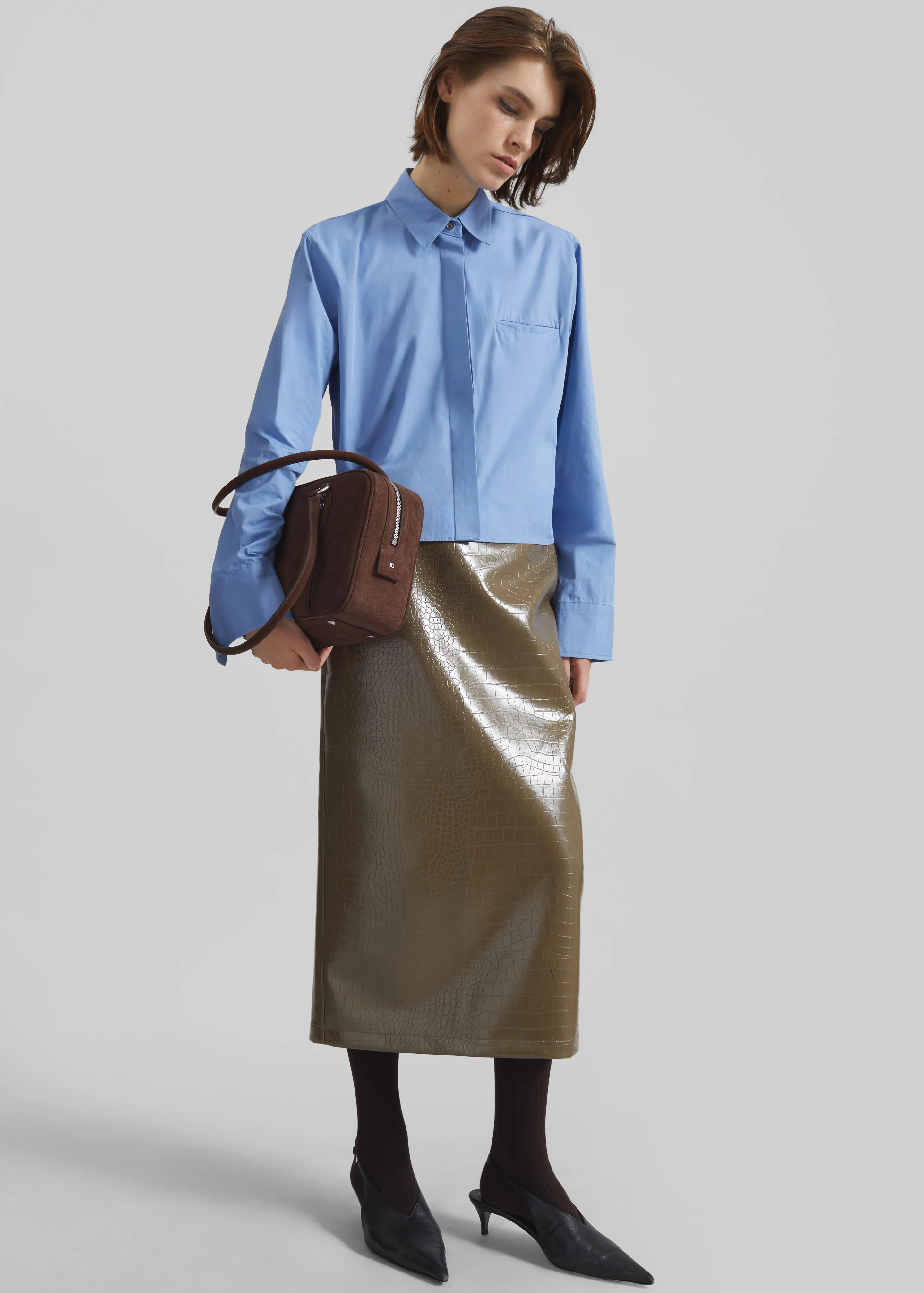 Kniva Cropped Shirt - Blue - Image 6