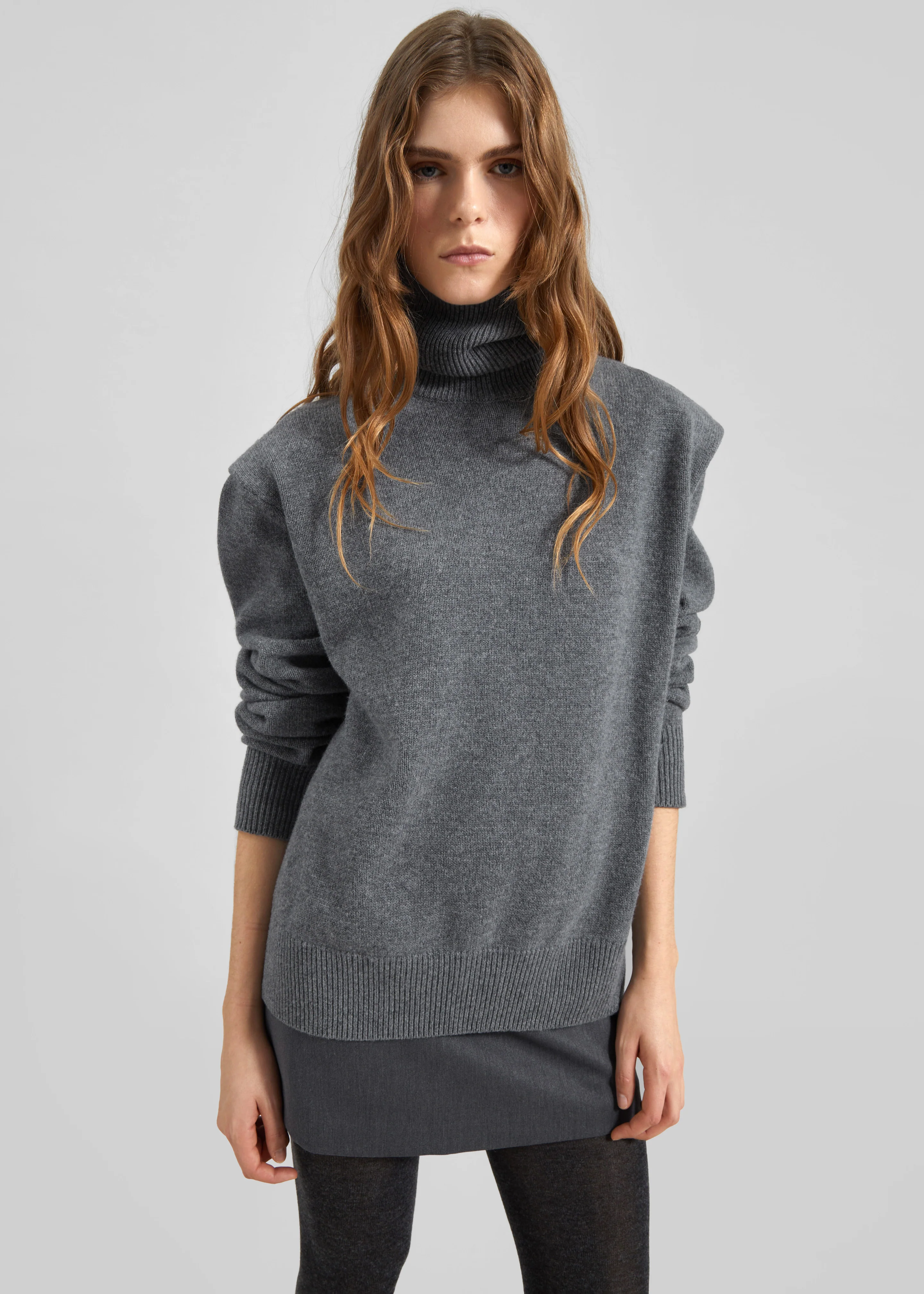 Koler Padded Knit Turtleneck - Grey - Image 3