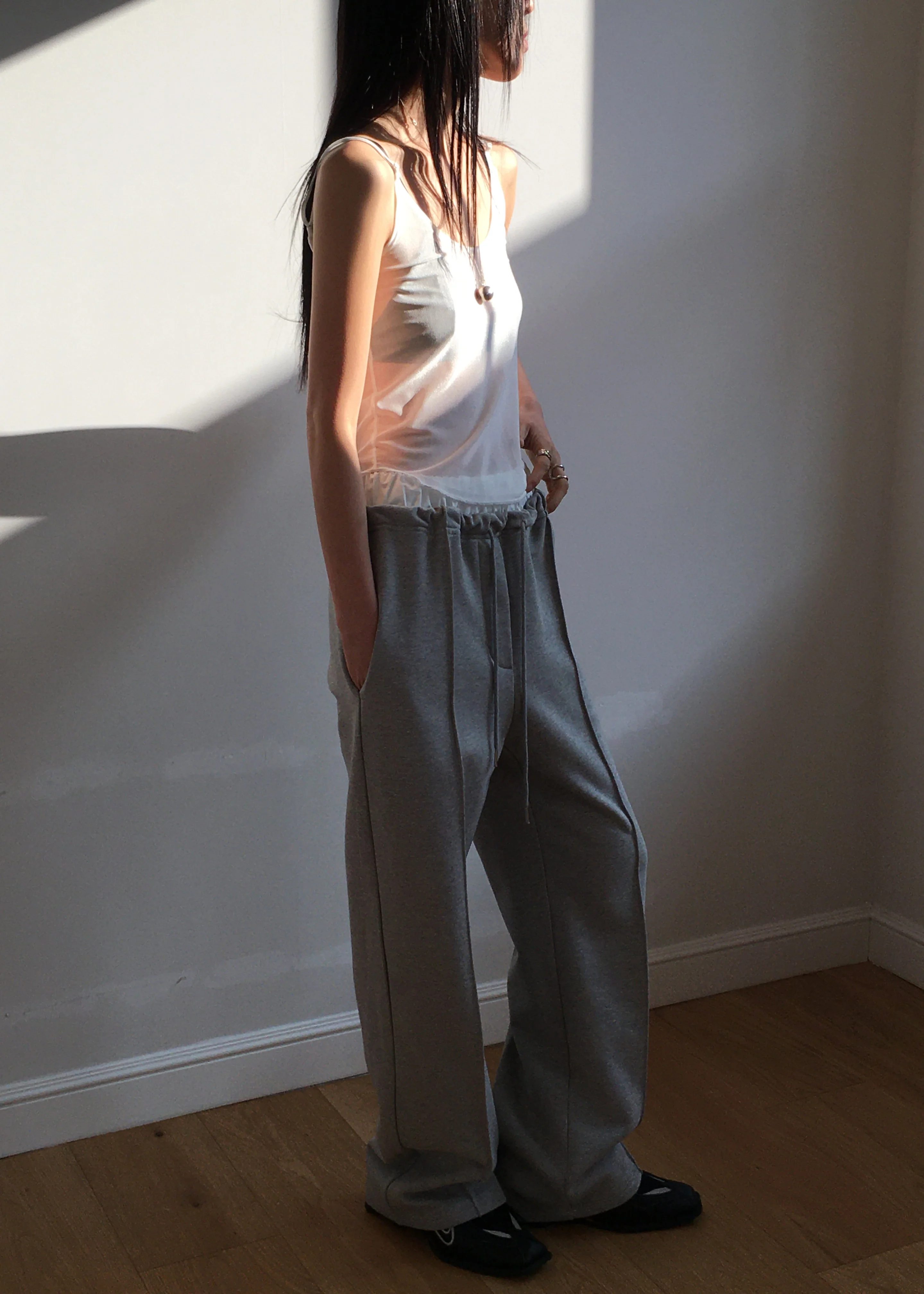 Kyla Sheer Tank Top - White - Image 2