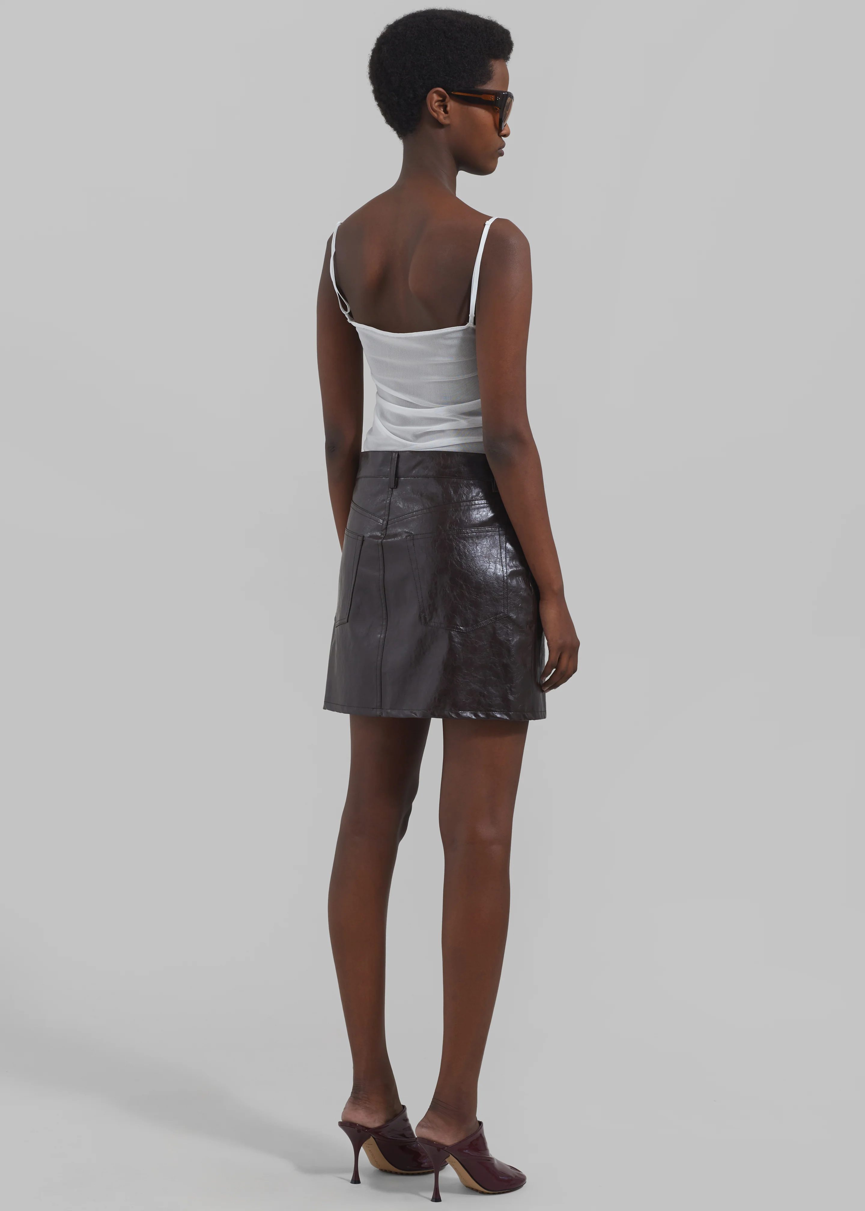 Kyla Sheer Tank Top - White - Image 6