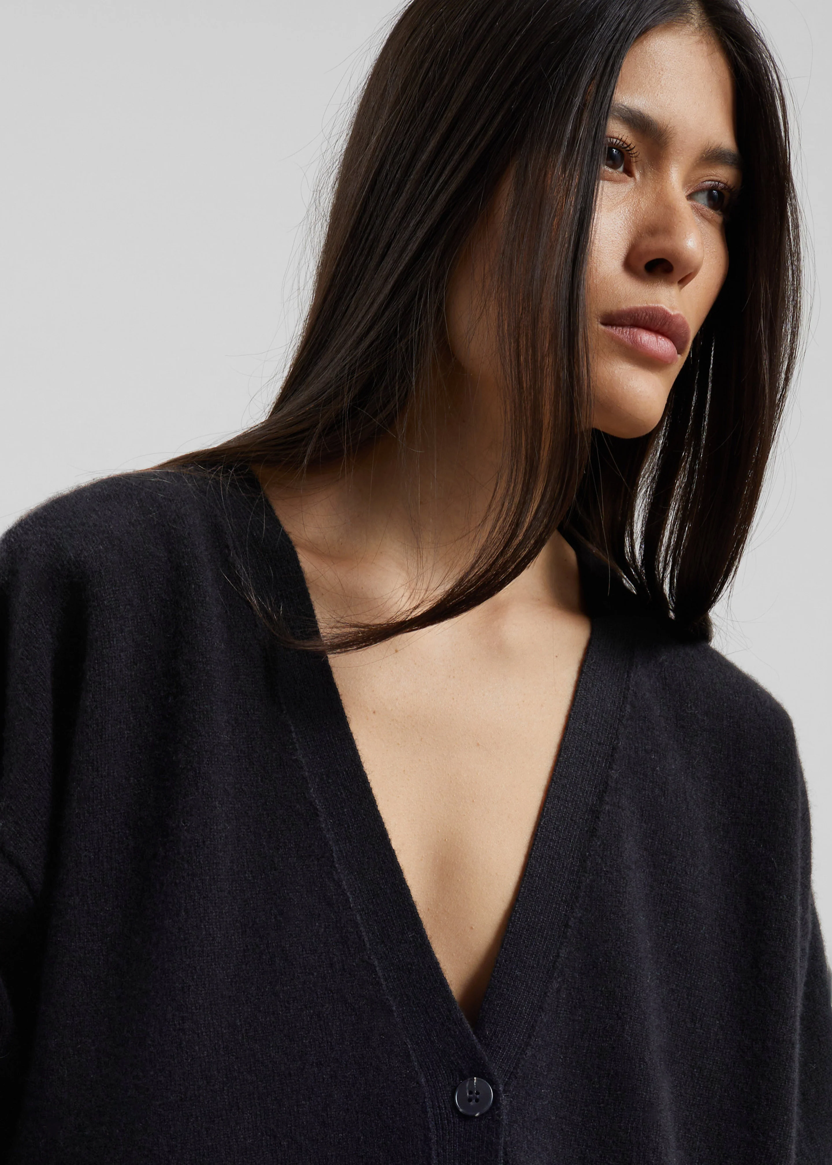 Lachen Double-Sided Wool Cardigan - Black - Image 4
