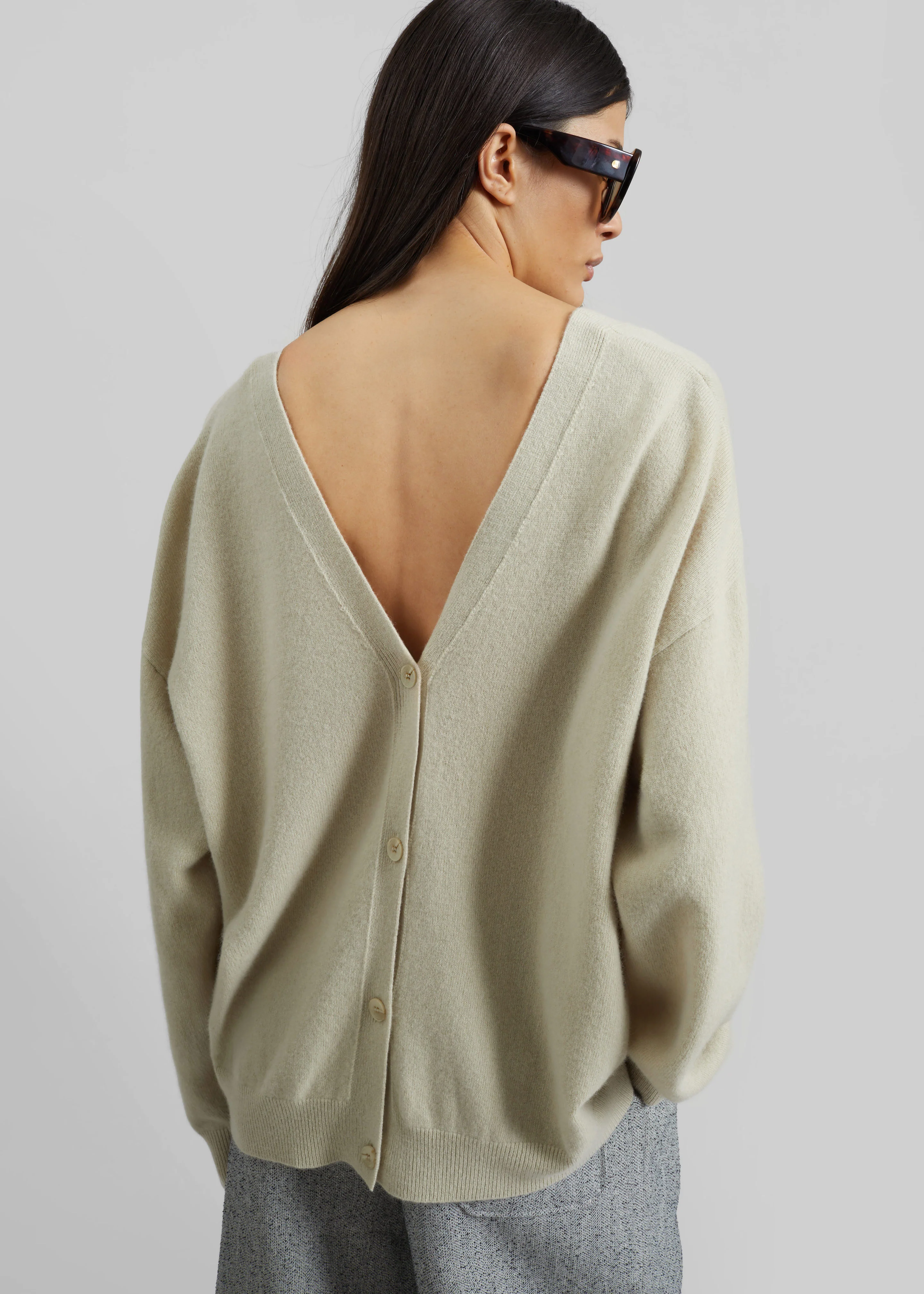 Lachen Double-Sided Wool Cardigan - Light Beige - Image 3