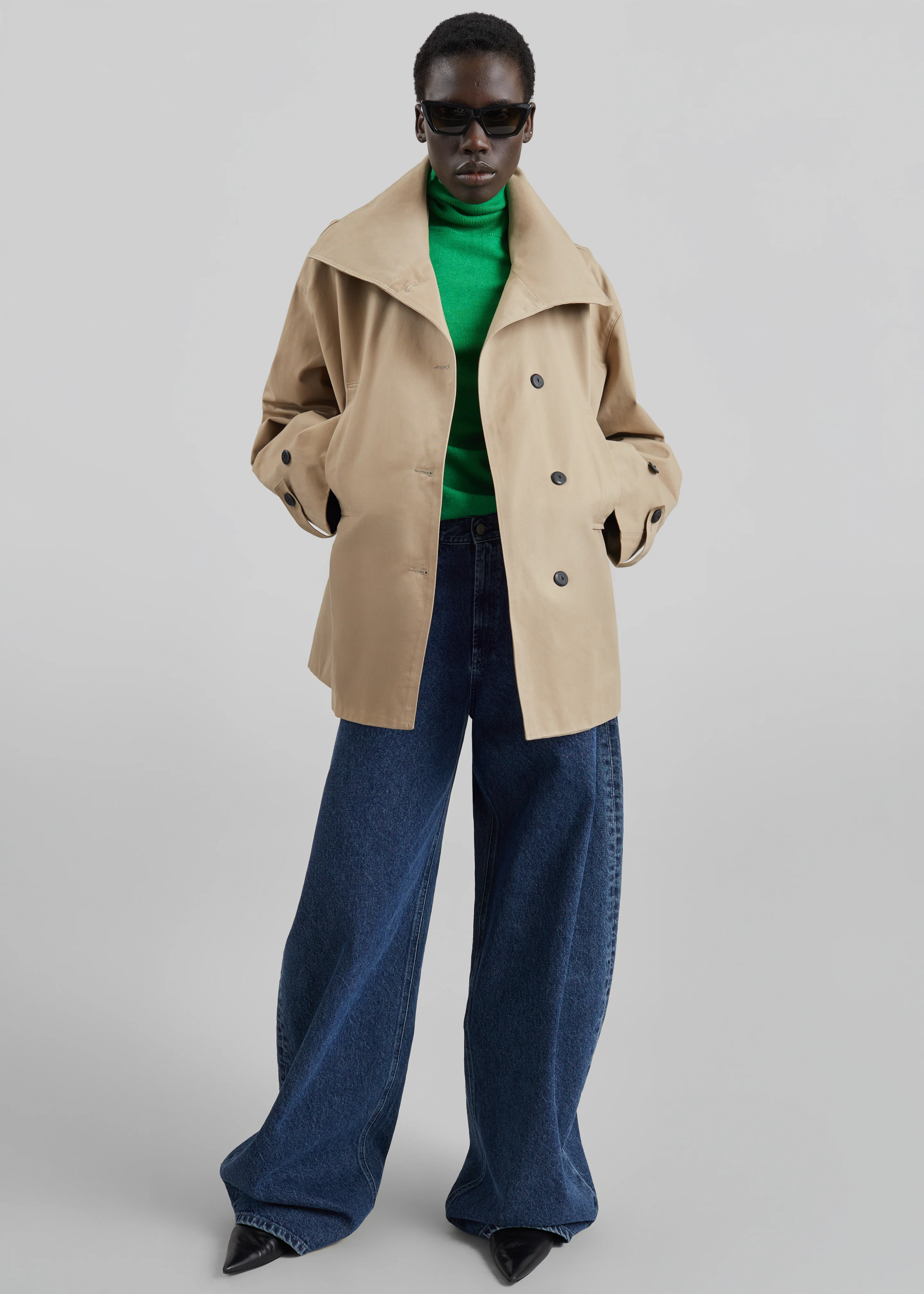 Lahti Belted Short Coat - Beige - Image 4