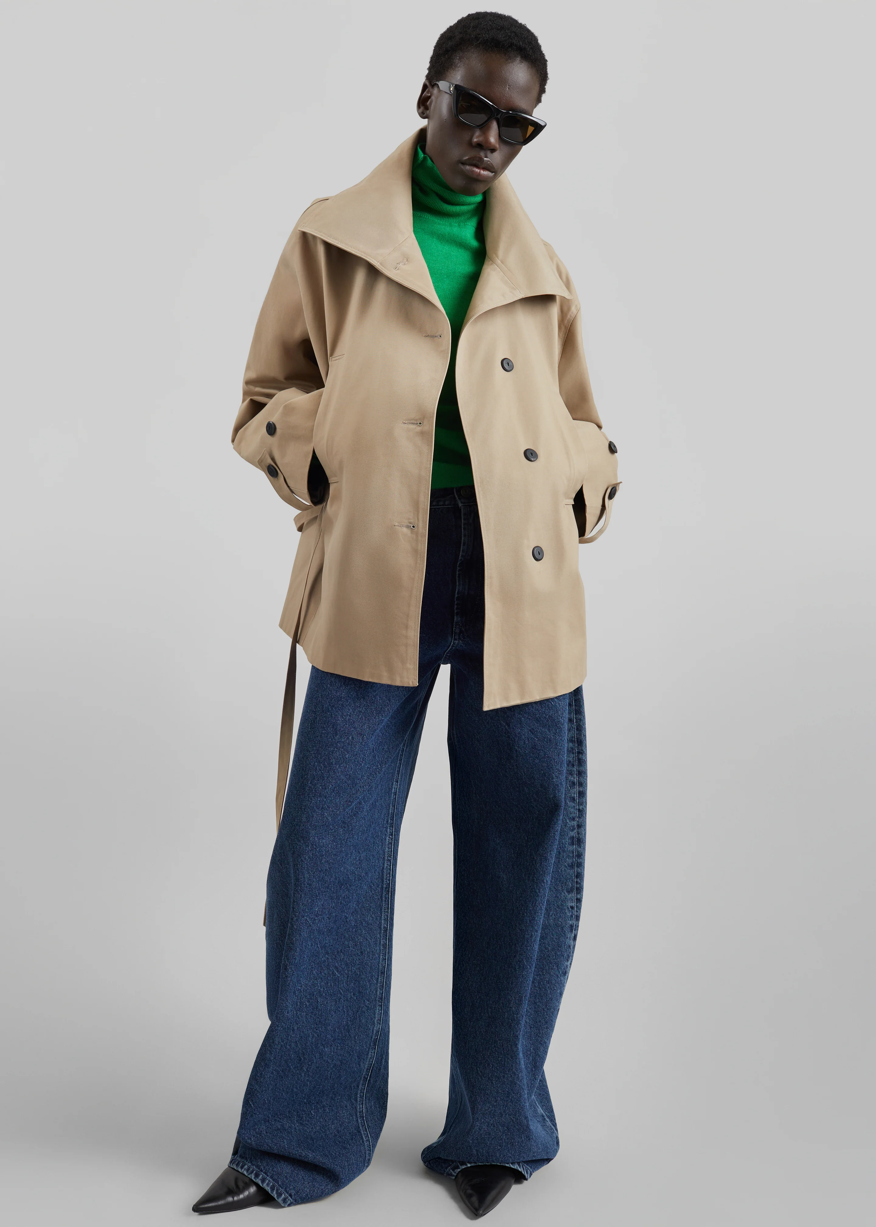 Lahti Belted Short Coat - Beige - Image 7