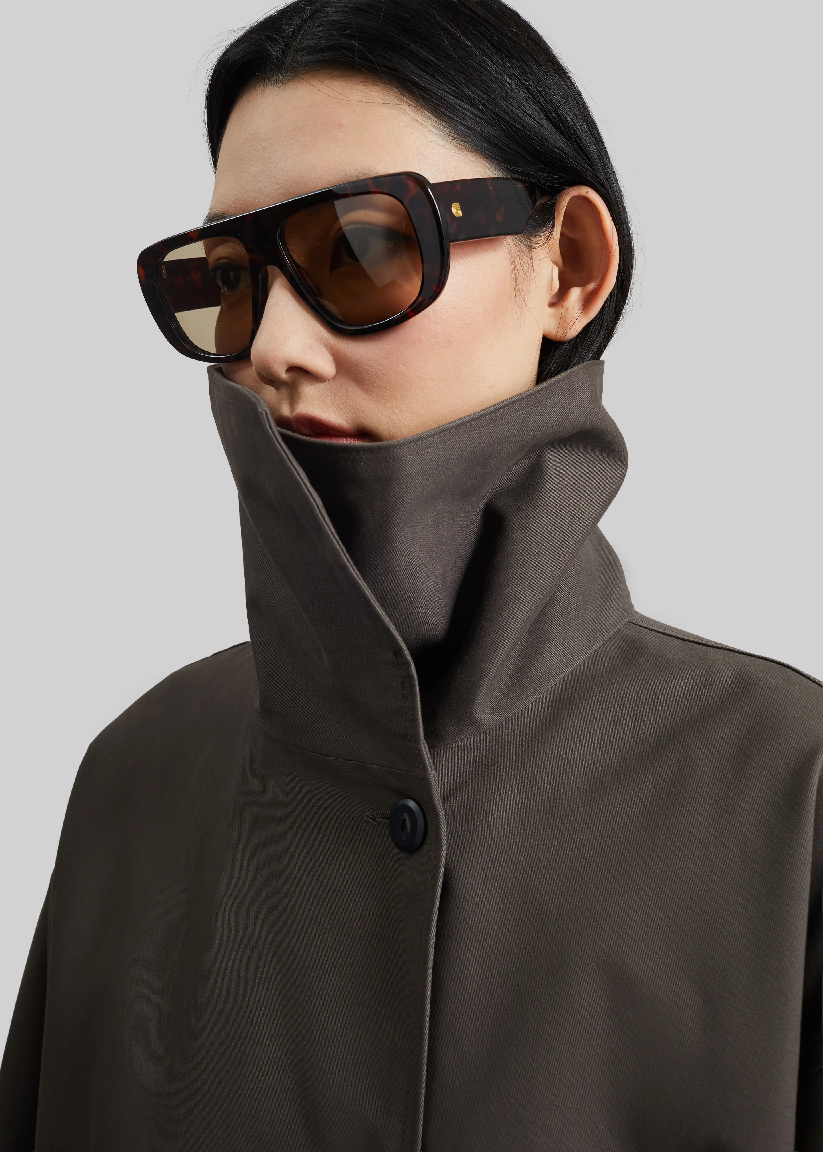 Lahti Belted Short Coat - Brown - Image 6