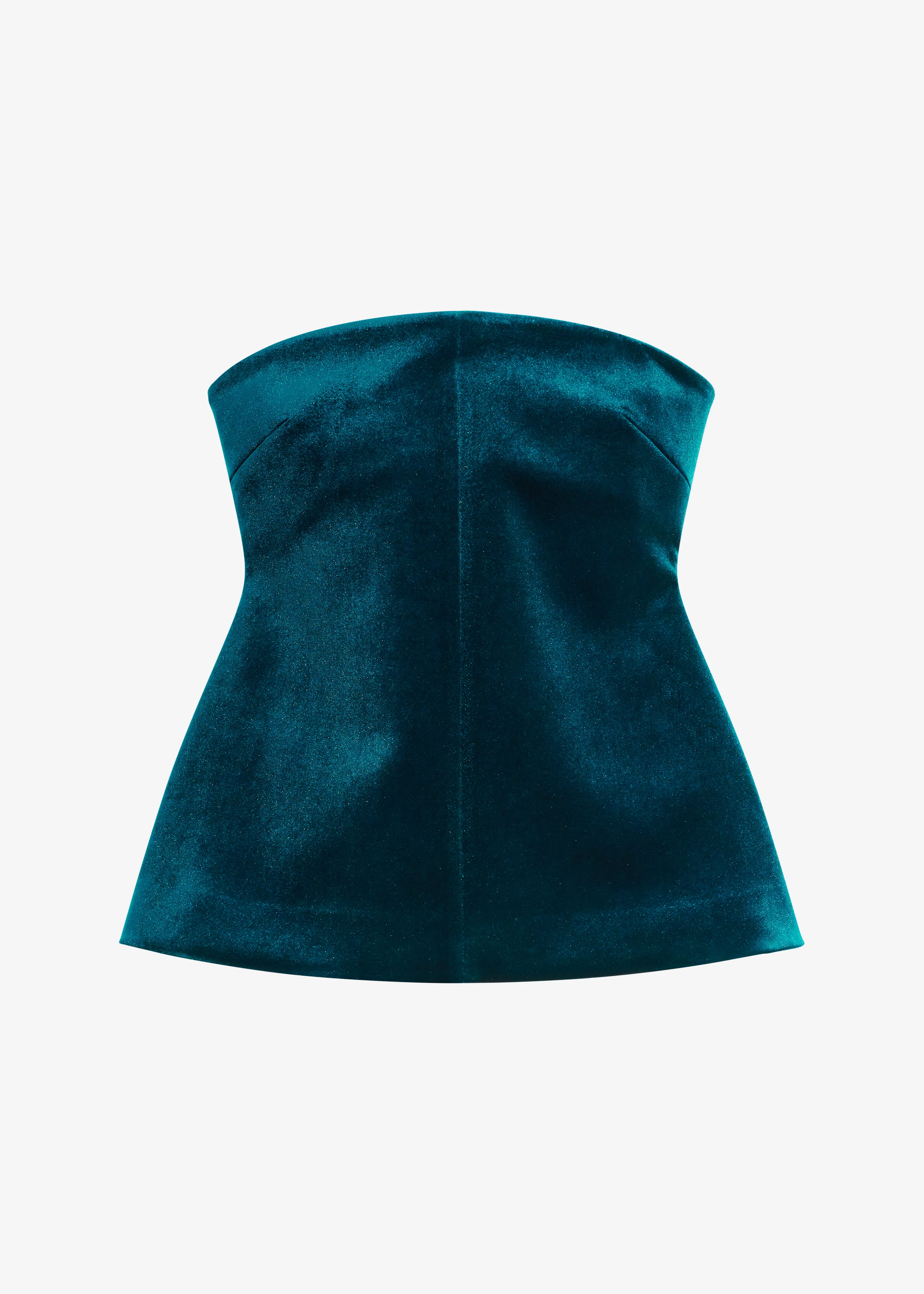 Laila Velvet Hourglass Bustier - Deep Green - Image 12