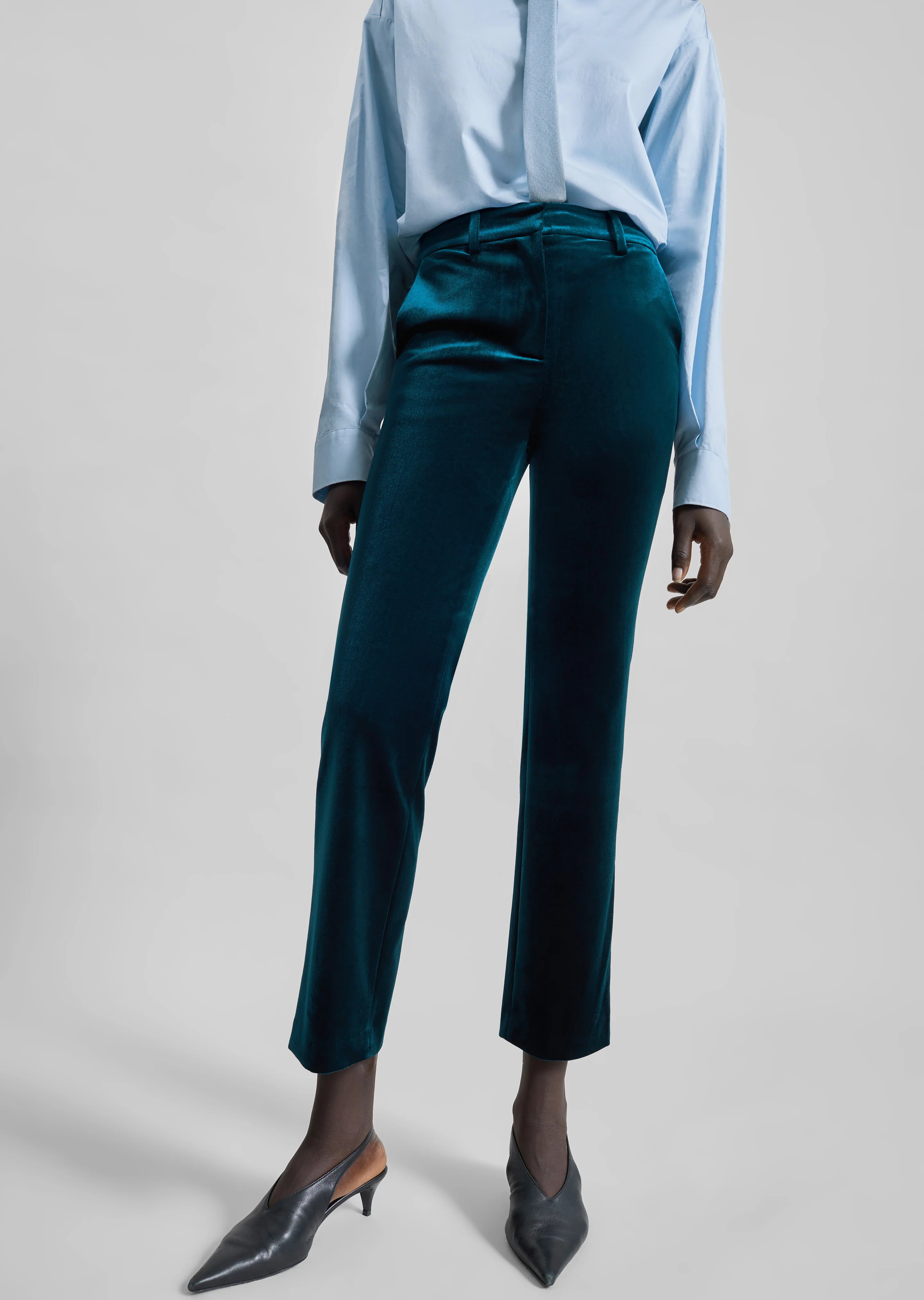 Laila Velvet Trousers - Deep Green - Image 5