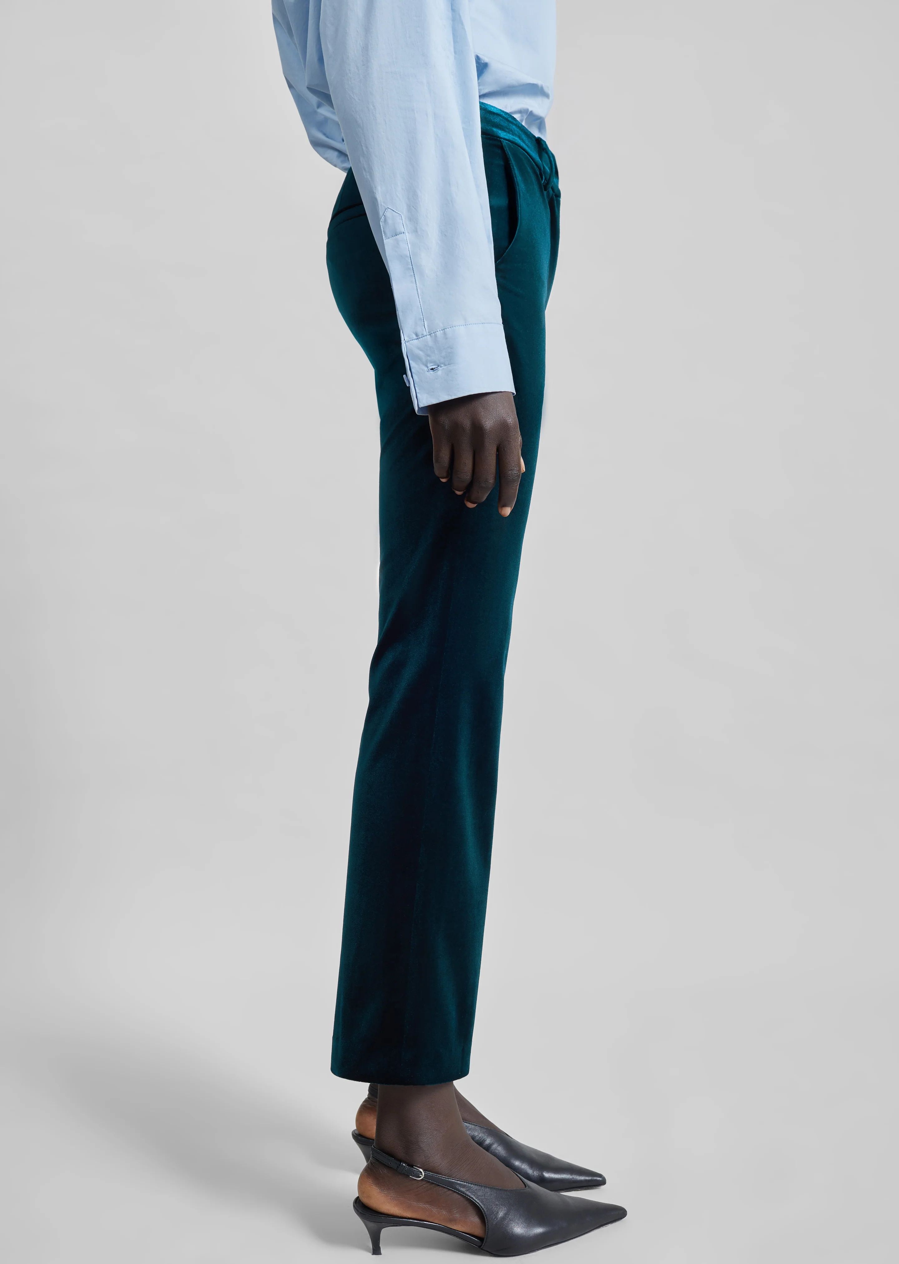 Laila Velvet Trousers - Deep Green - Image 7