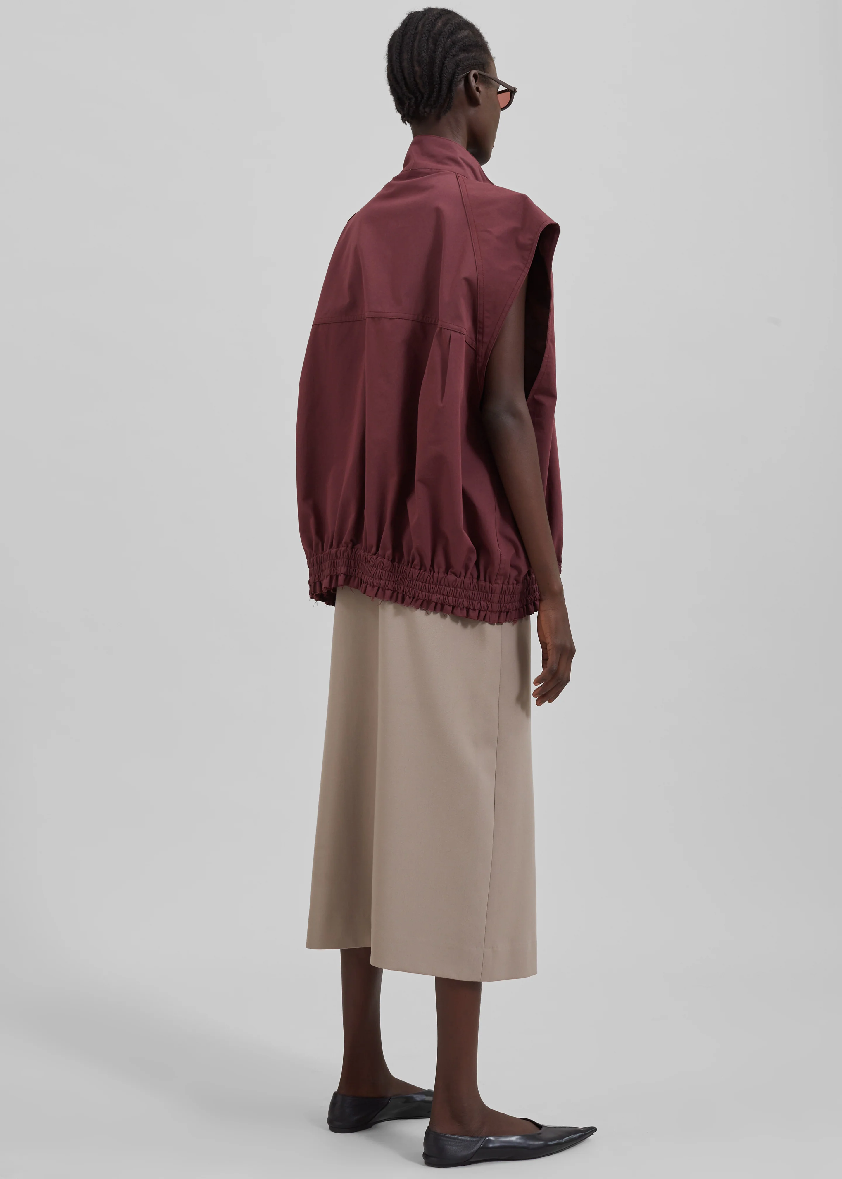 Lance Sleeveless Bomber Jacket - Burgundy - Image 9