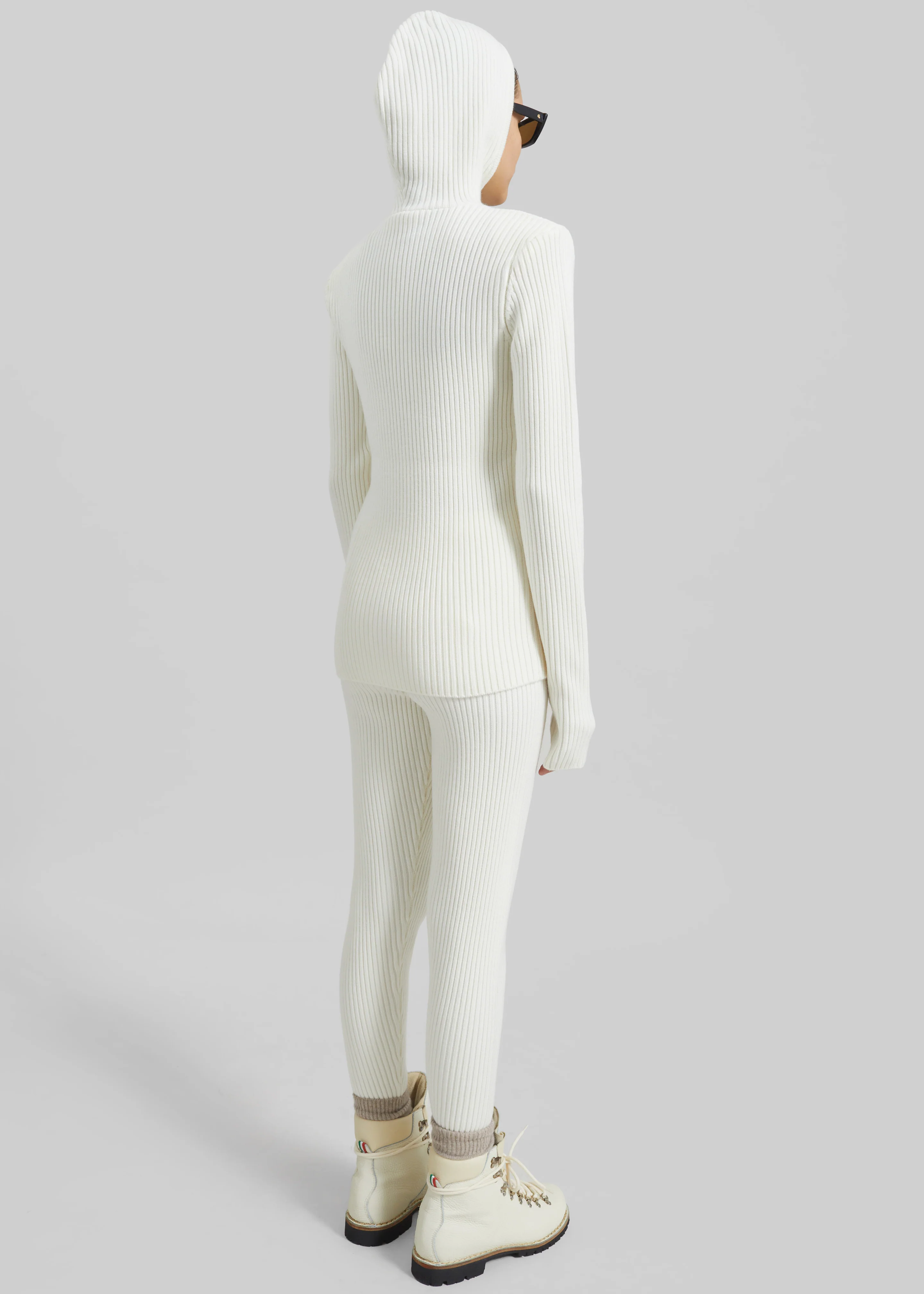 Larice Hooded Knit Top - White - Image 9