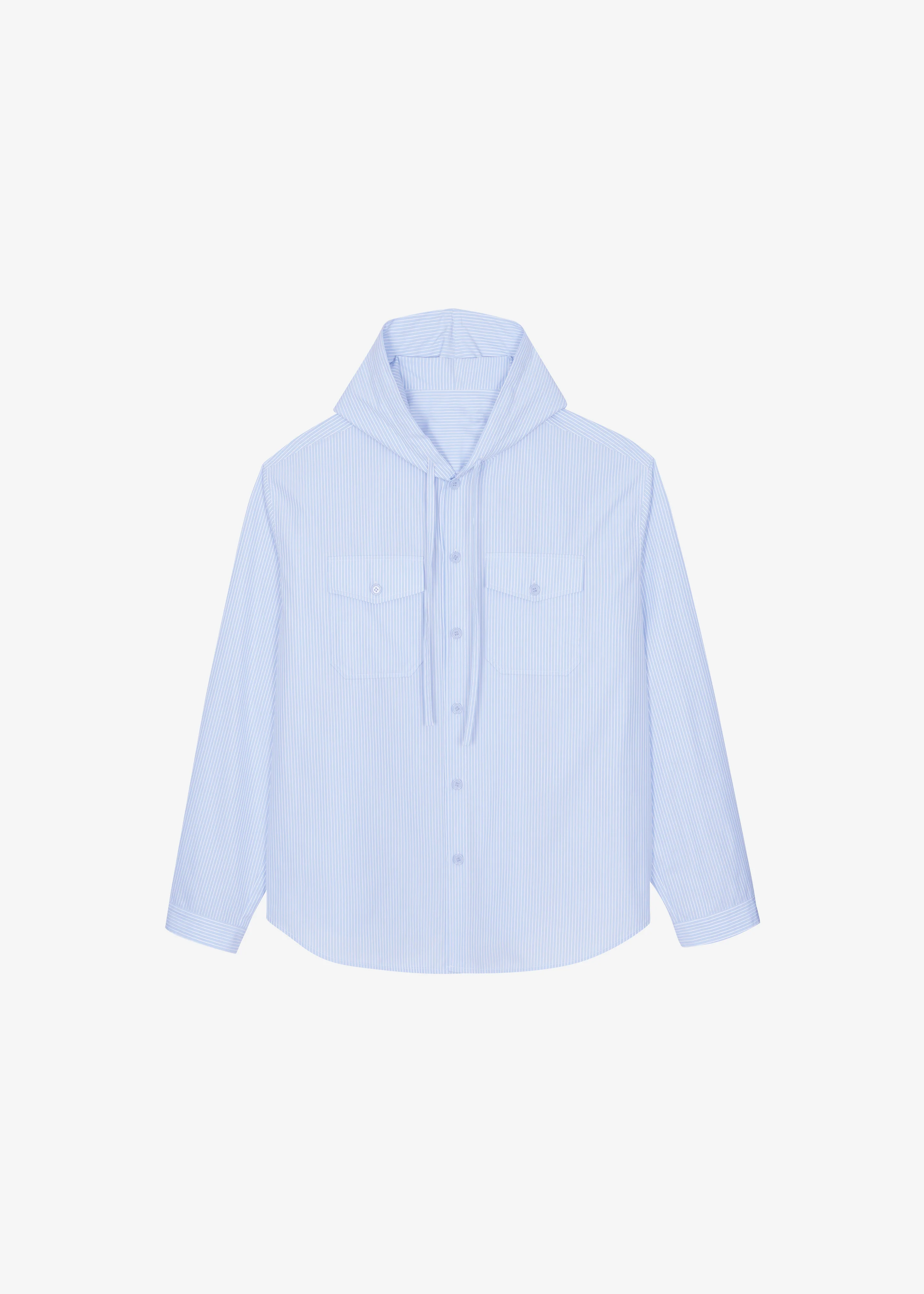 Lars Hooded Striped Jacket - Blue/White Stripe - Image 11