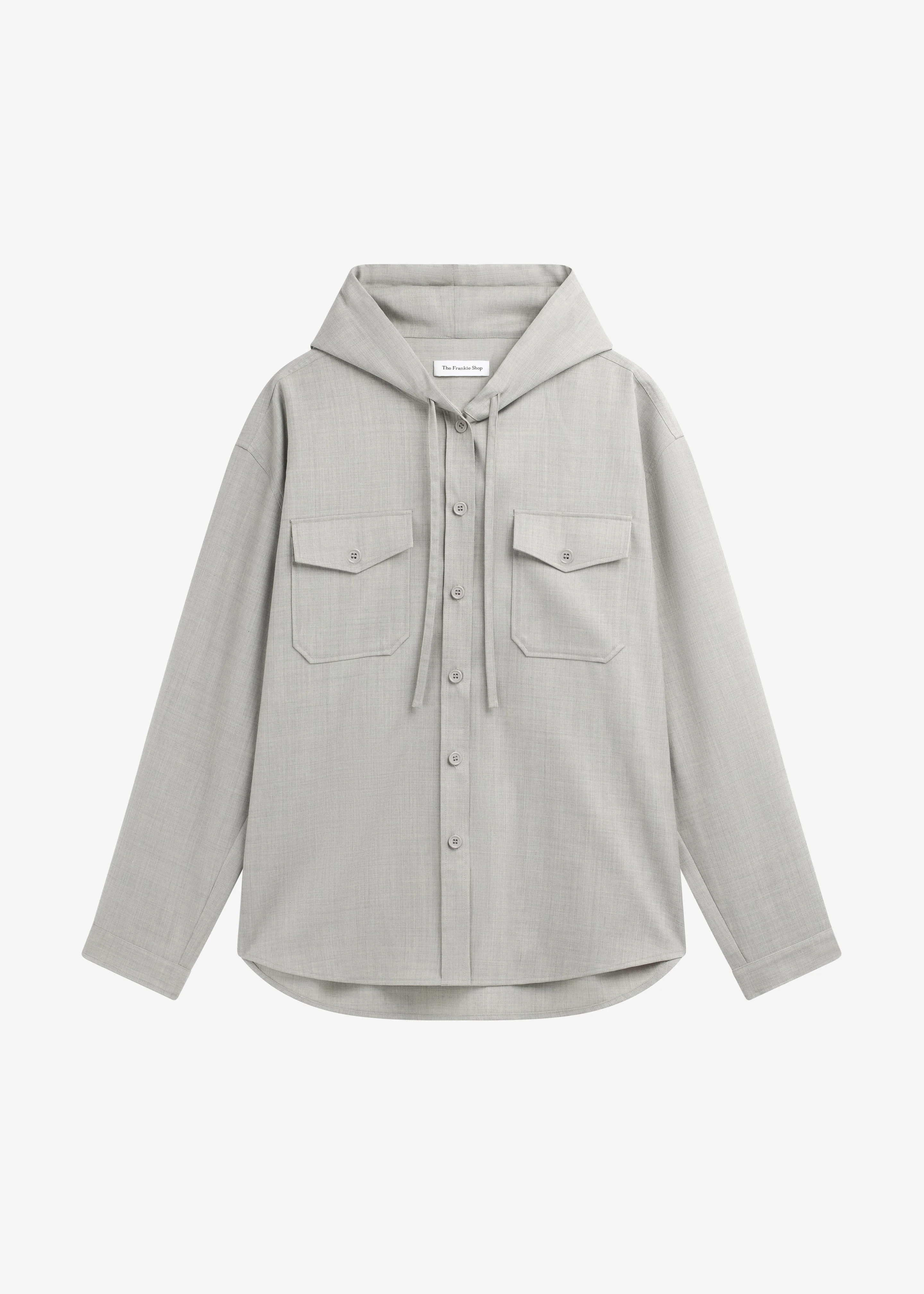 Lars Textured Hooded Jacket - Greige Melange - Image 8