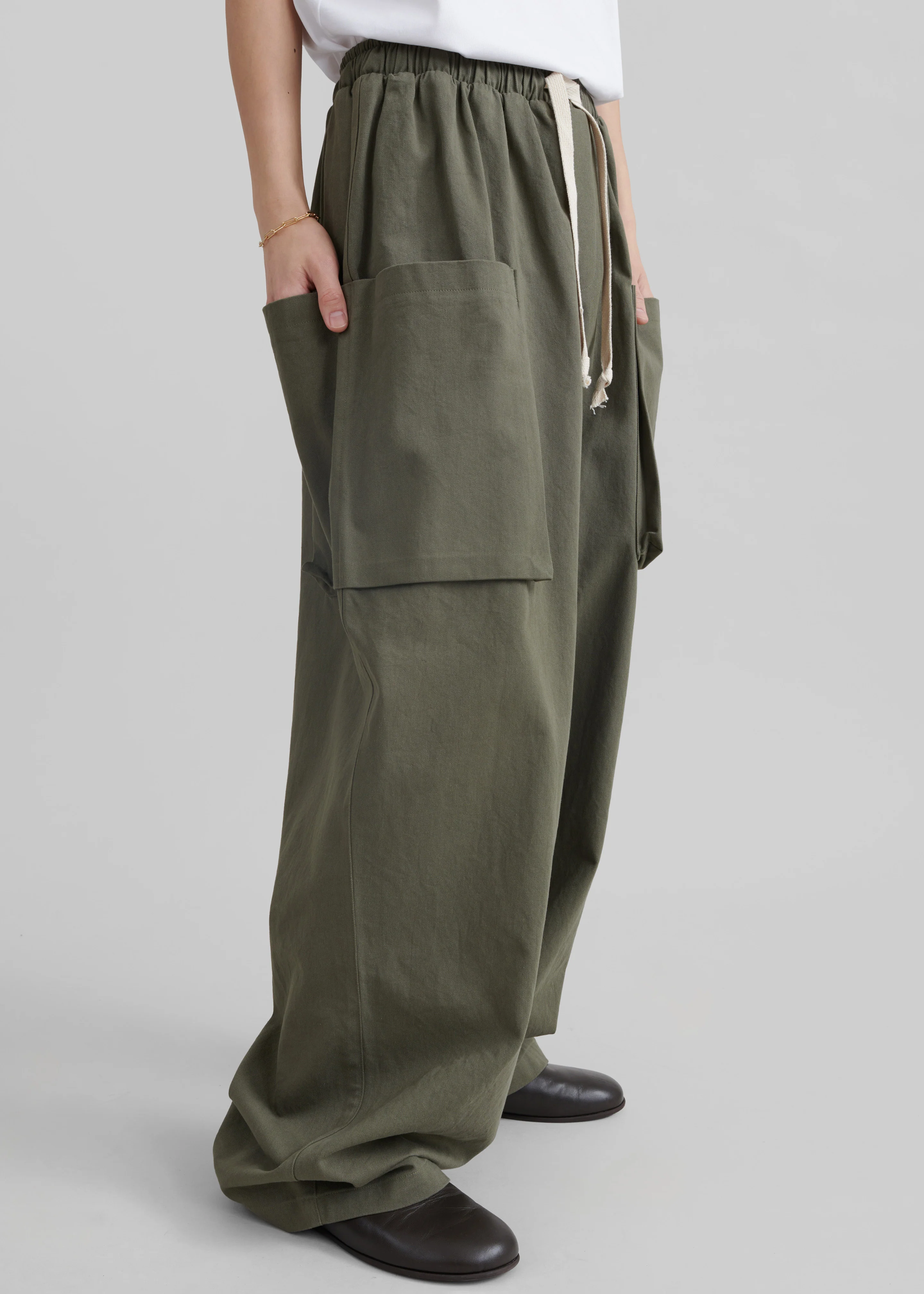Lauri Drawstring Cargo Pants - Khaki - Image 8