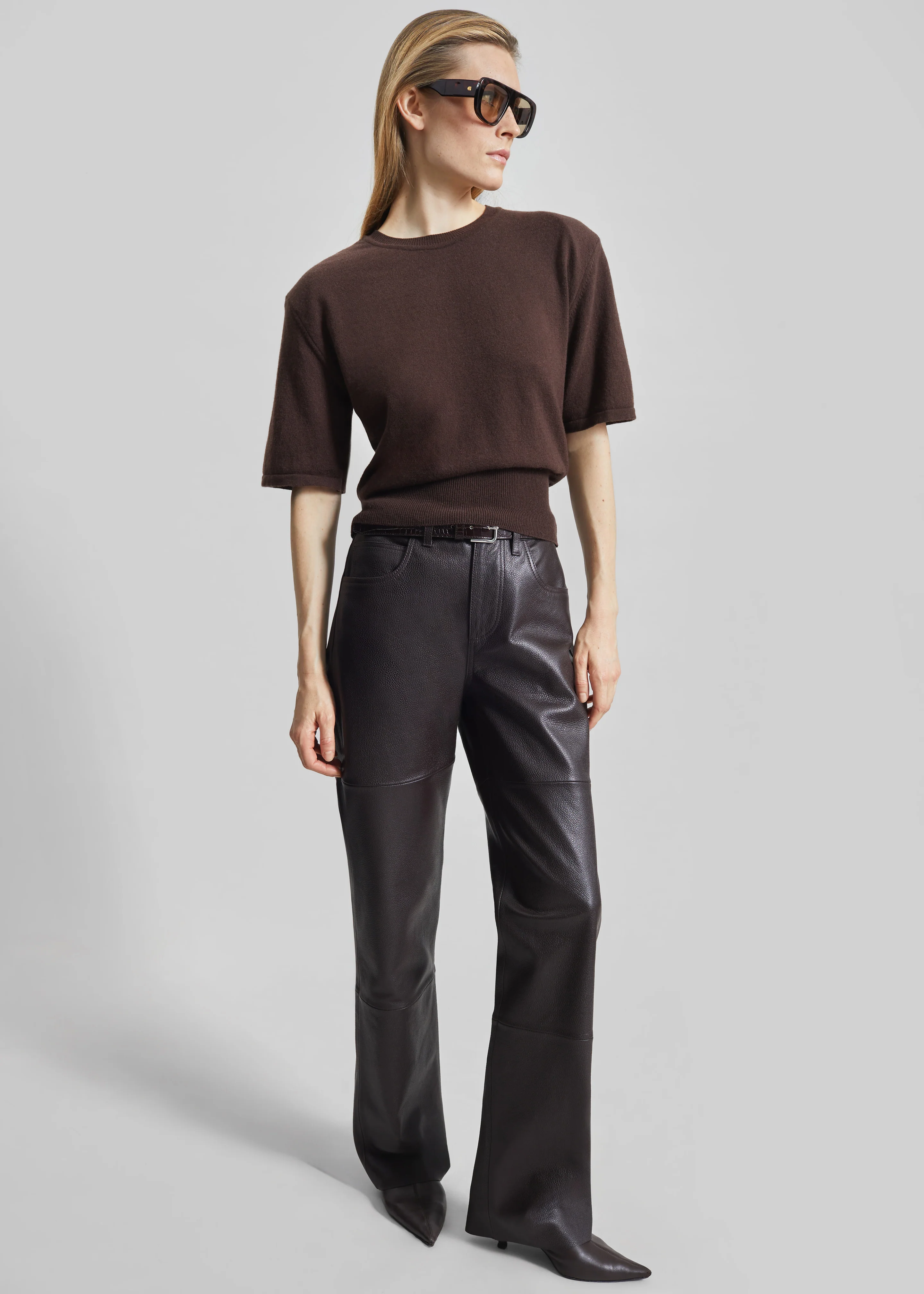 Lausanne Cashmere Detachable Layered Knit Set - Brown - Image 7