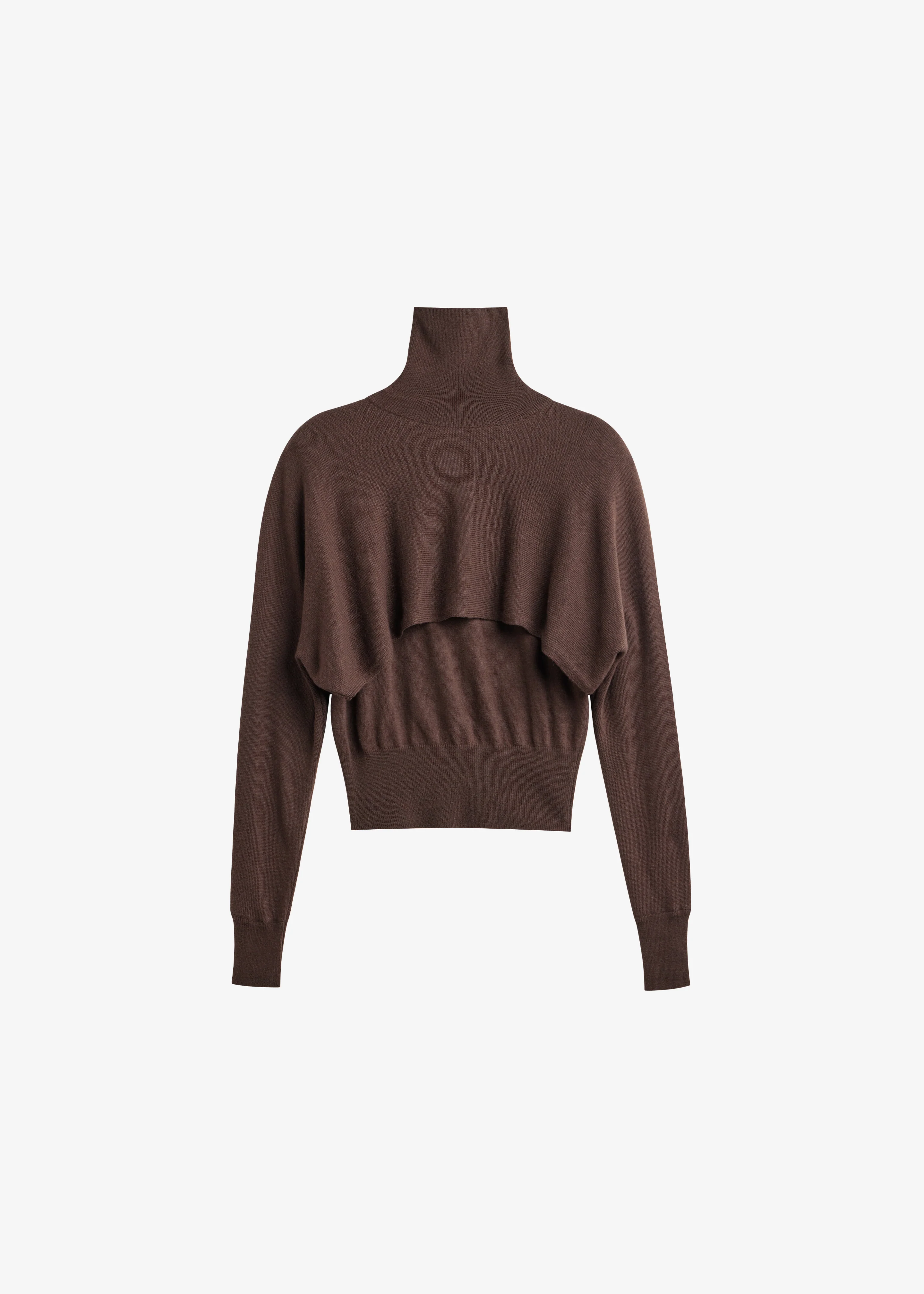 Lausanne Cashmere Detachable Layered Knit Set - Brown - Image 9