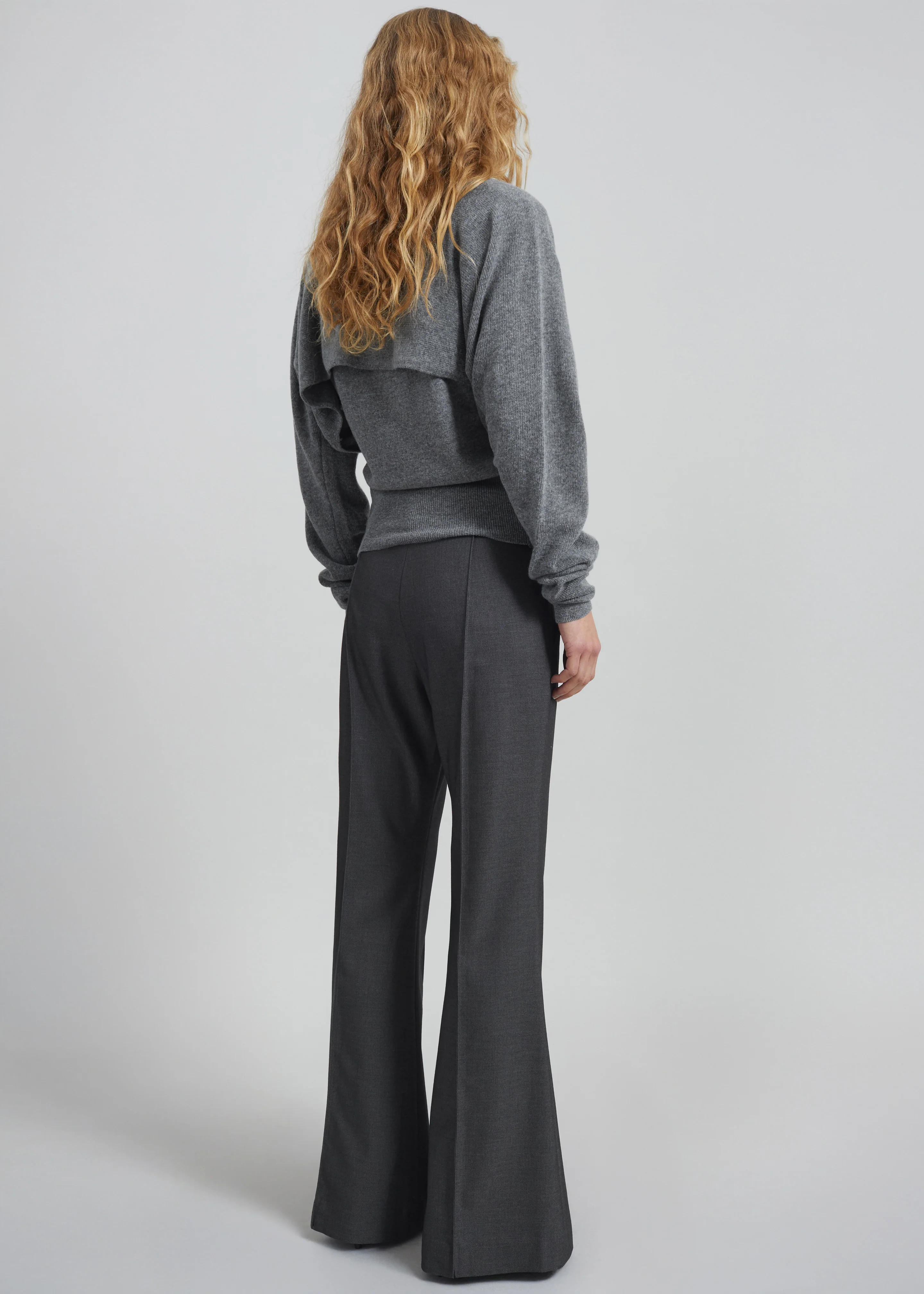 Lausanne Cashmere Detachable Layered Knit Set - Grey - Image 9