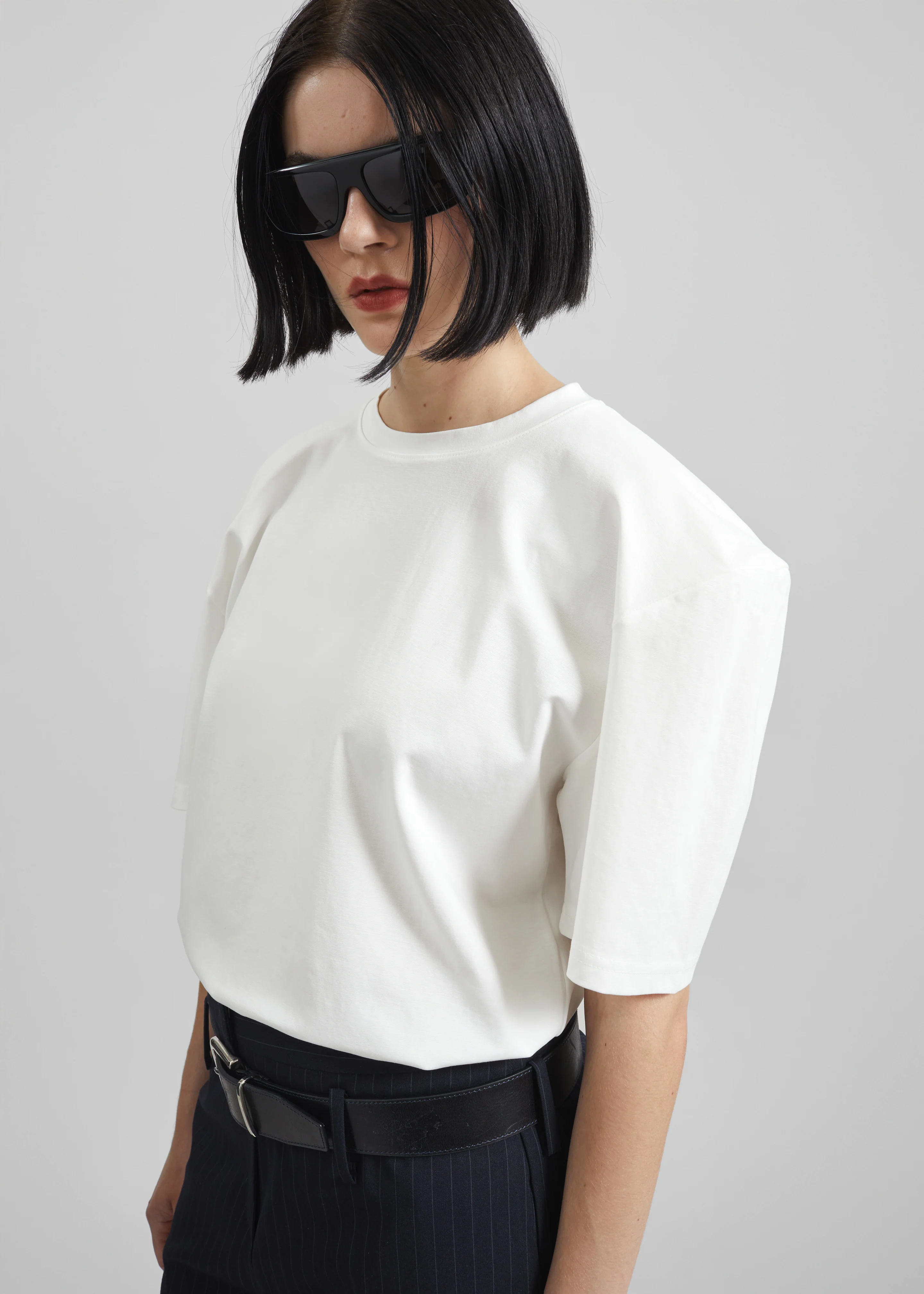 Laval Sculpted Sleeve T-Shirt - White - Image 3