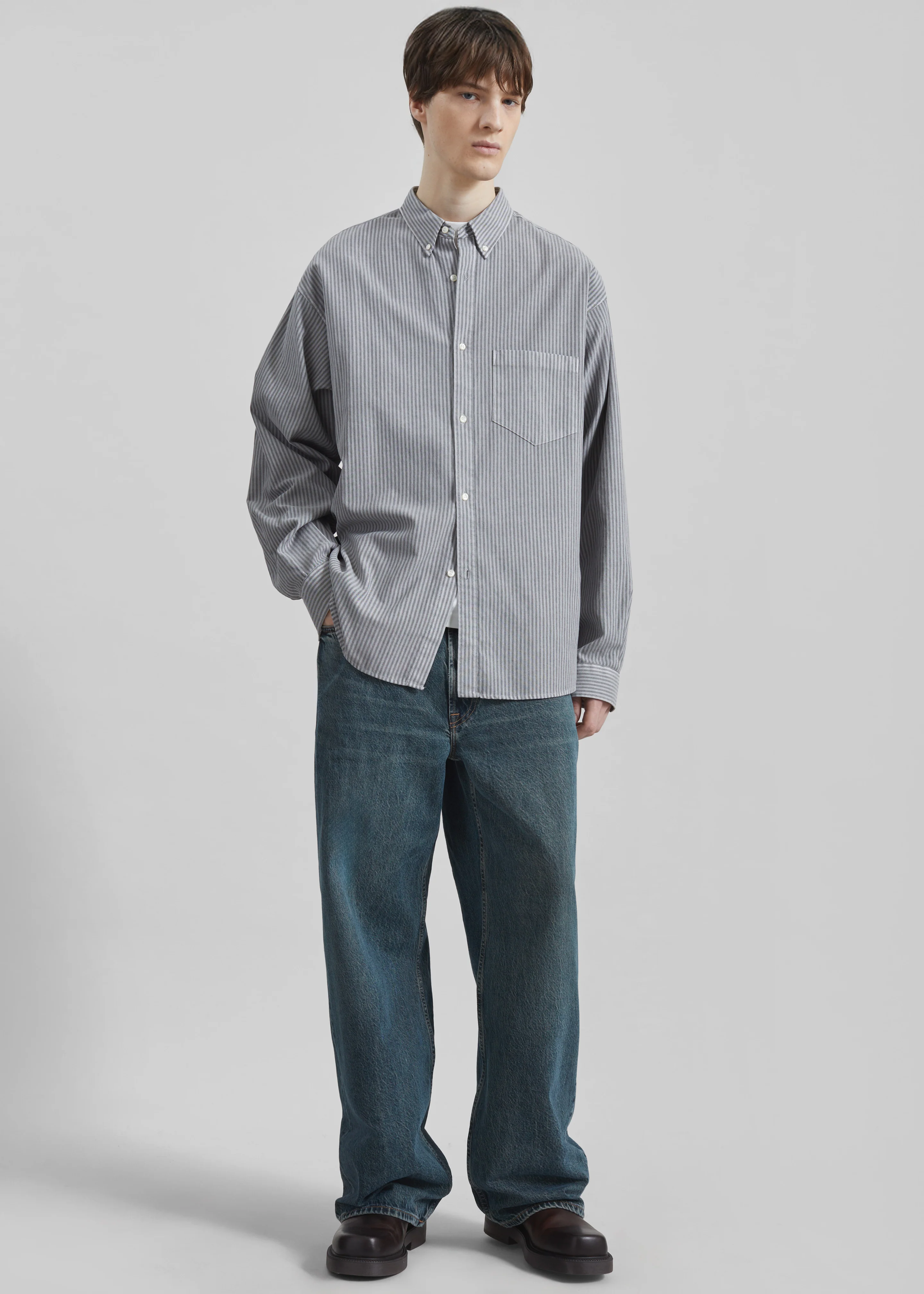 Legan Shirt - Grey Stripe - Image 3